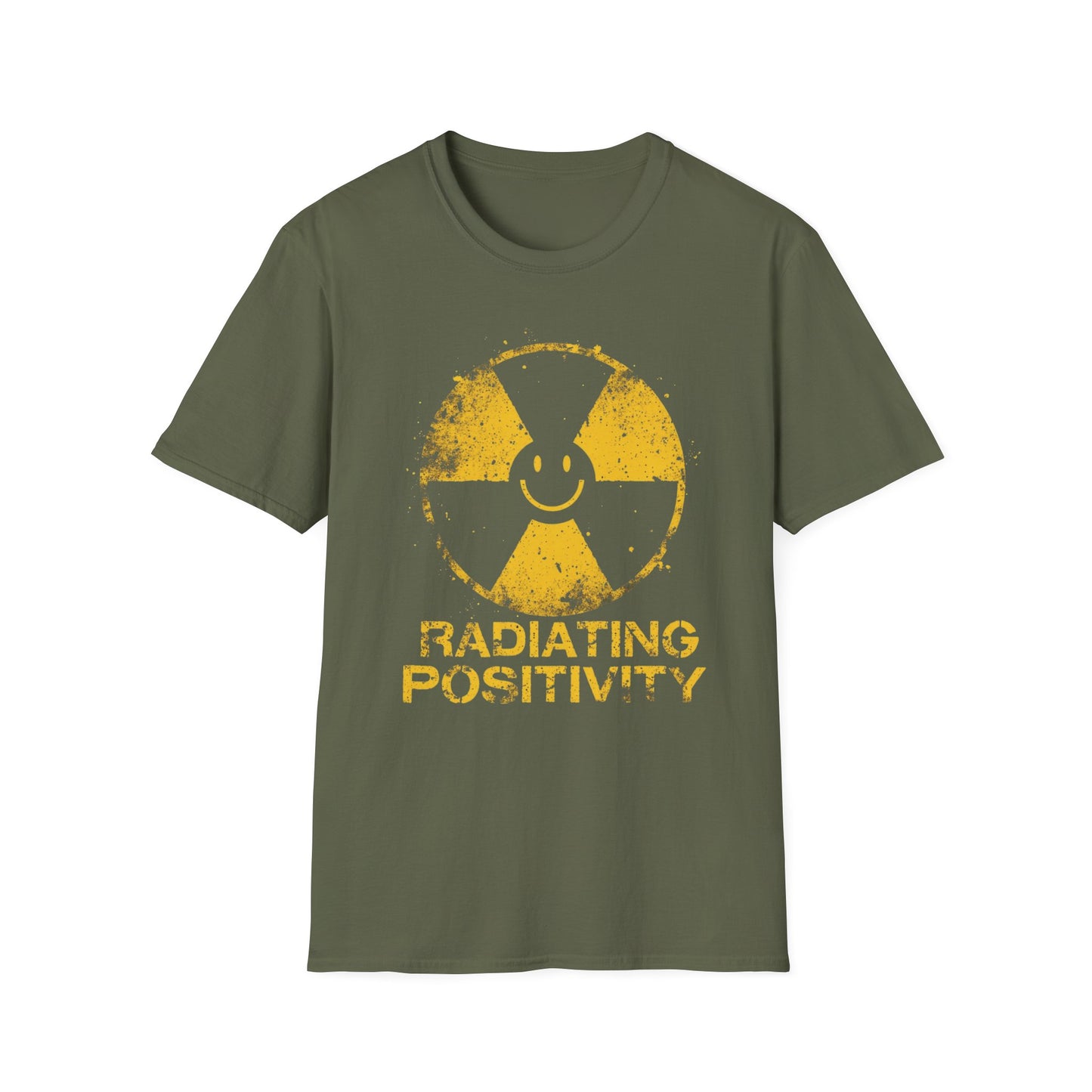 Radiating Positivity - Hazard Edition graphic t-shirt mockup