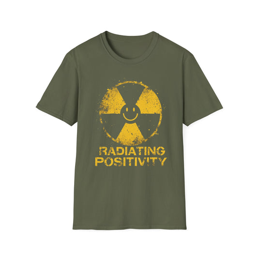 Radiating Positivity - Hazard Edition graphic t-shirt mockup