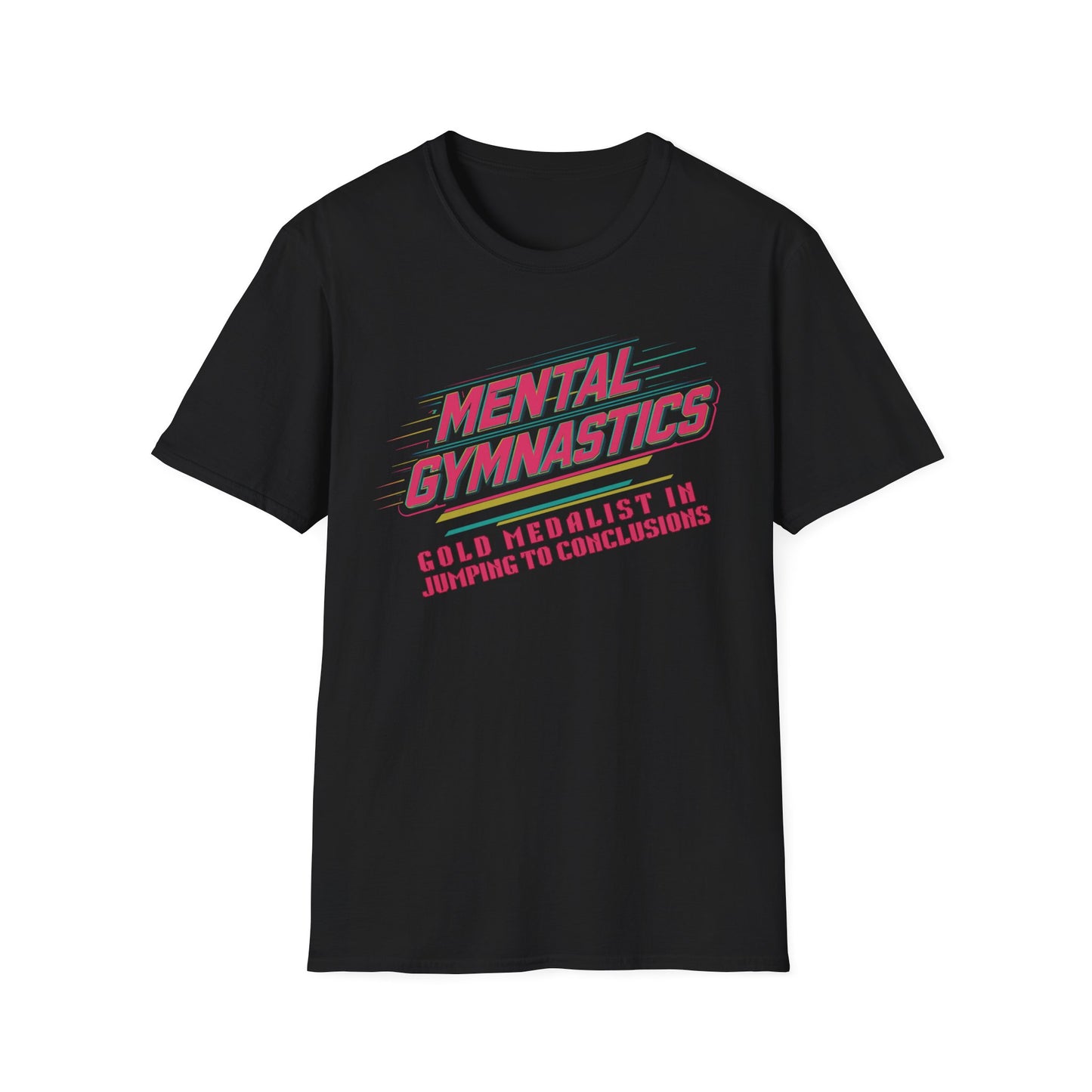 Mental Gymnastics Gold Medalist - Retro Type graphic t-shirt mockup