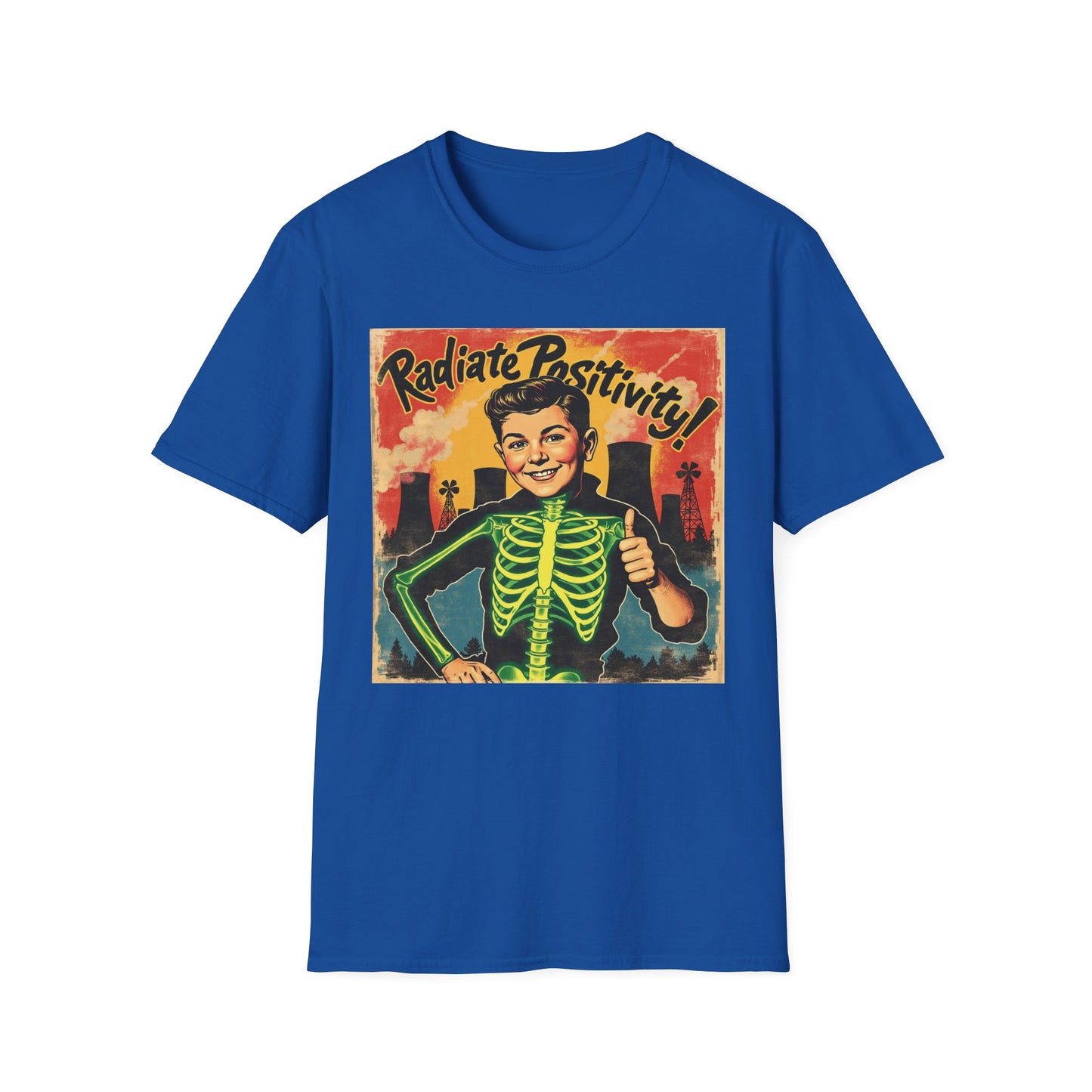 Radiating Positivity - Skeleton Edition graphic t-shirt mockup