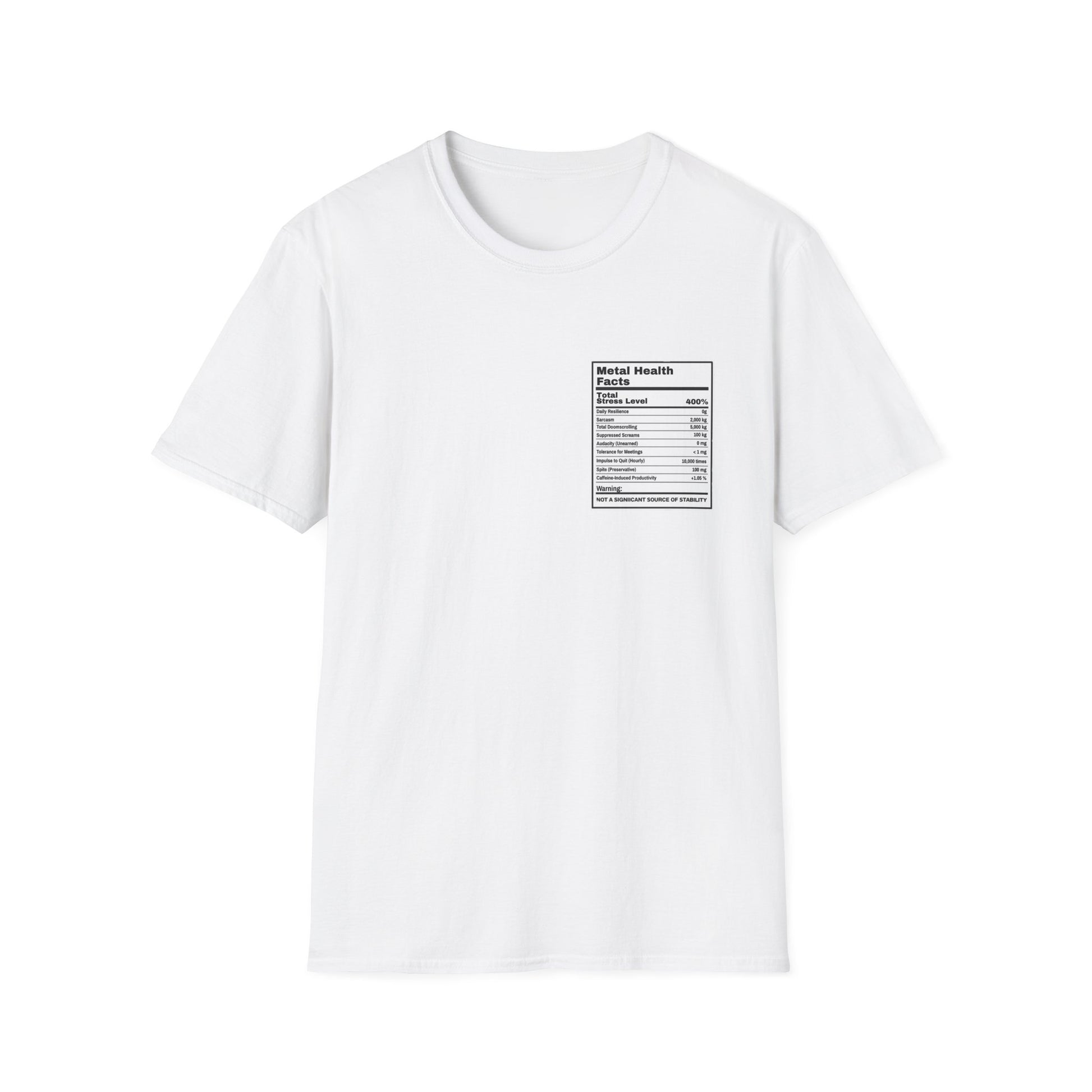 Mental Health Facts graphic t-shirt mockup