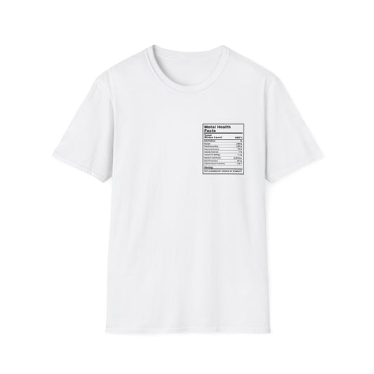 Mental Health Facts graphic t-shirt mockup