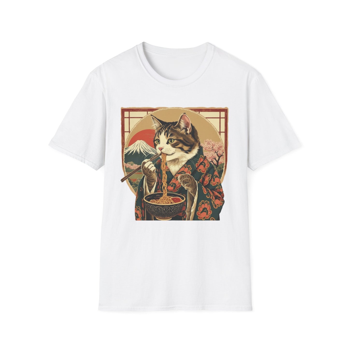 Ramen Cat Again - Repeat Edition graphic t-shirt mockup