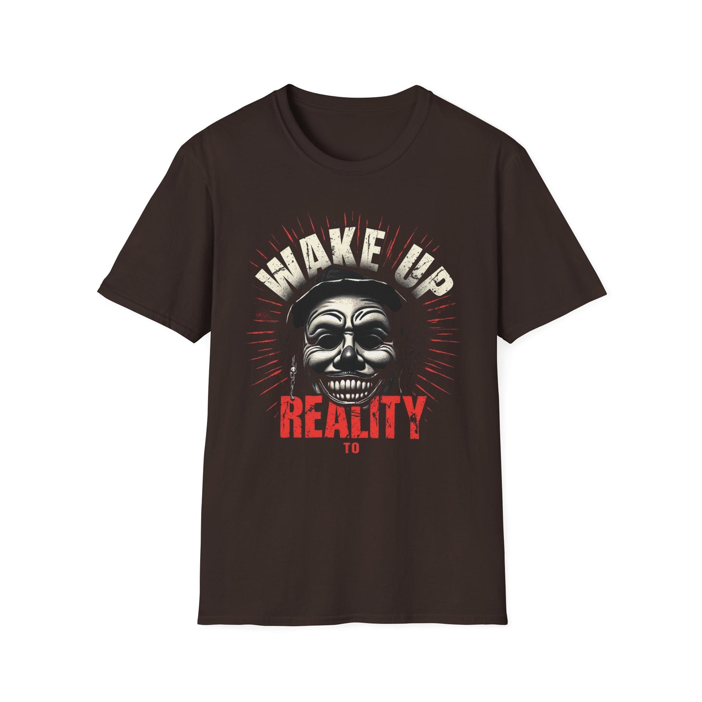 Wake Up to Reality graphic t-shirt mockup