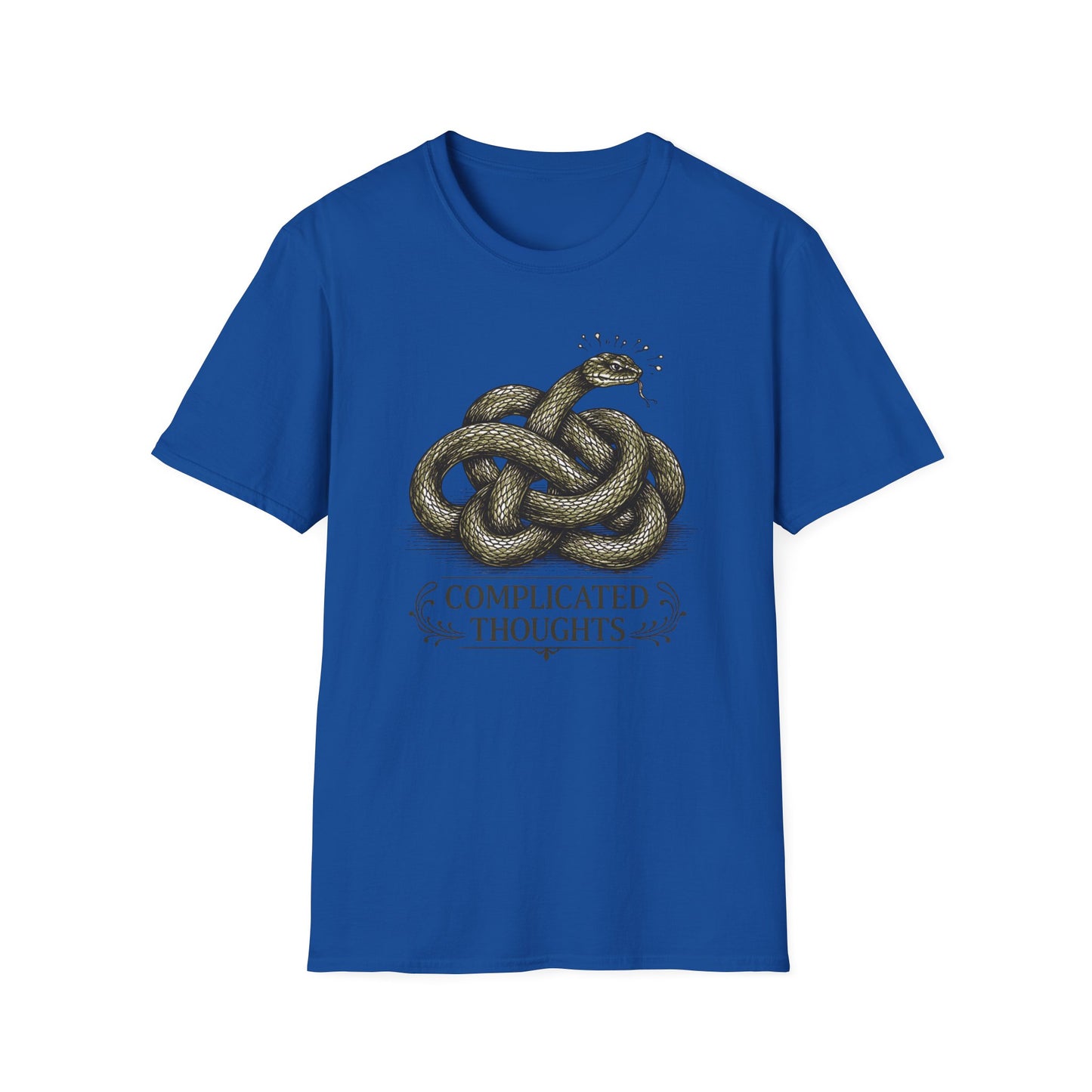 Complicated Thoughts graphic t-shirt mockup