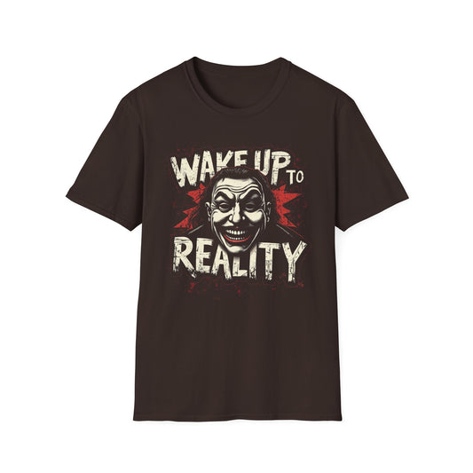 Wake Up to Reality graphic t-shirt mockup