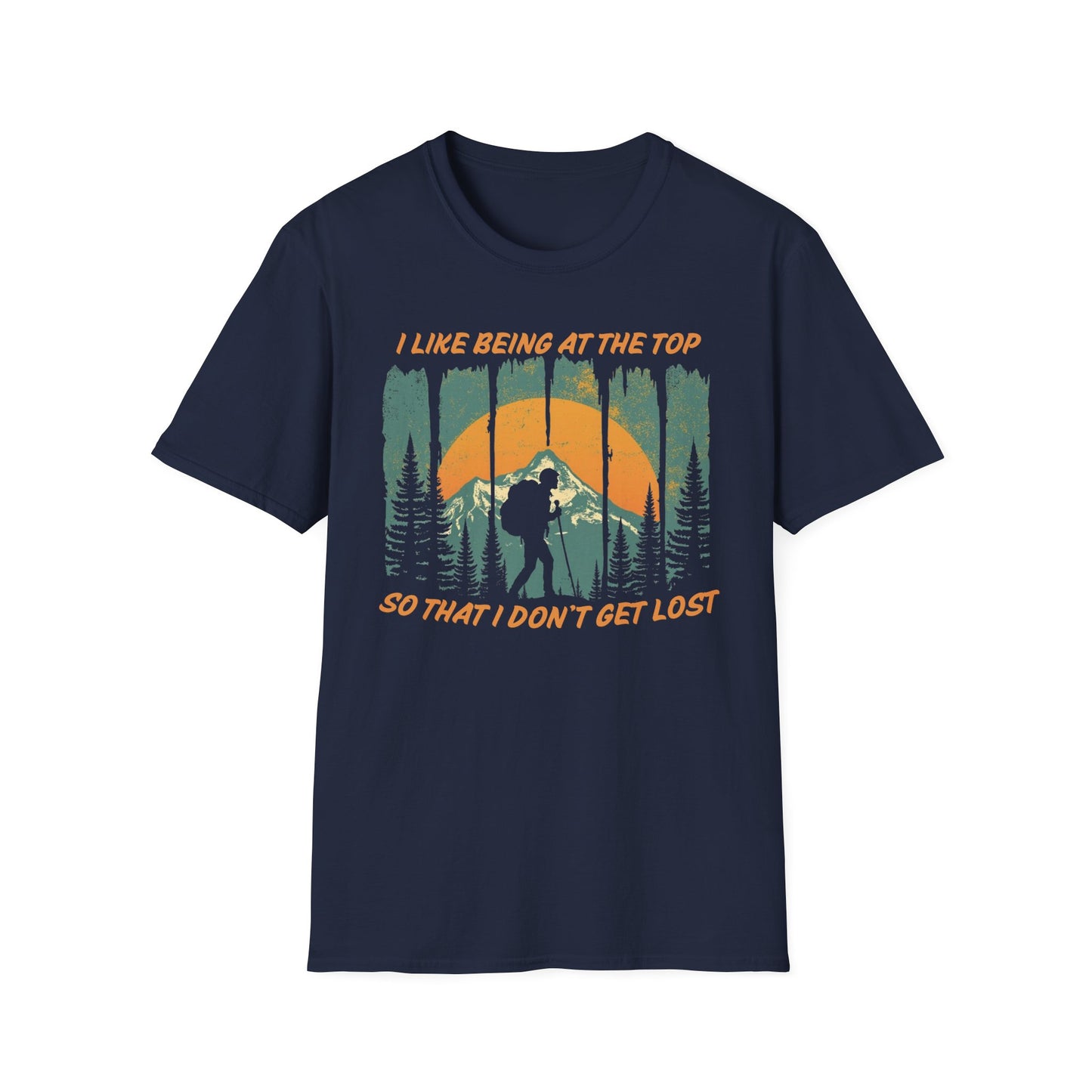 I Like the Top So I Don't Get Lost graphic t-shirt mockup