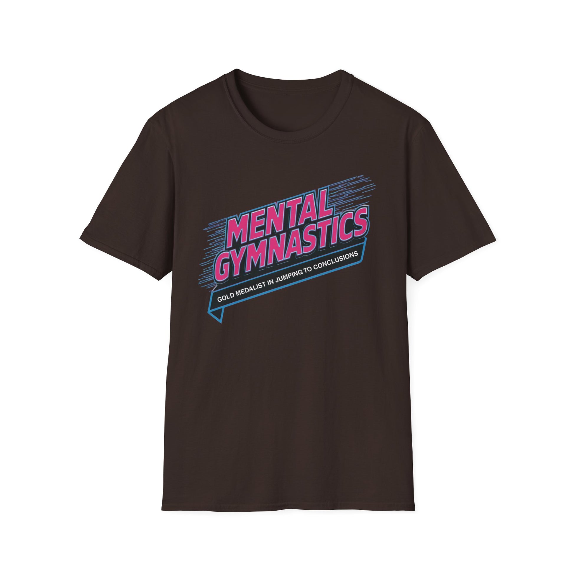 Mental Gymnastics Gold Medalist graphic t-shirt mockup