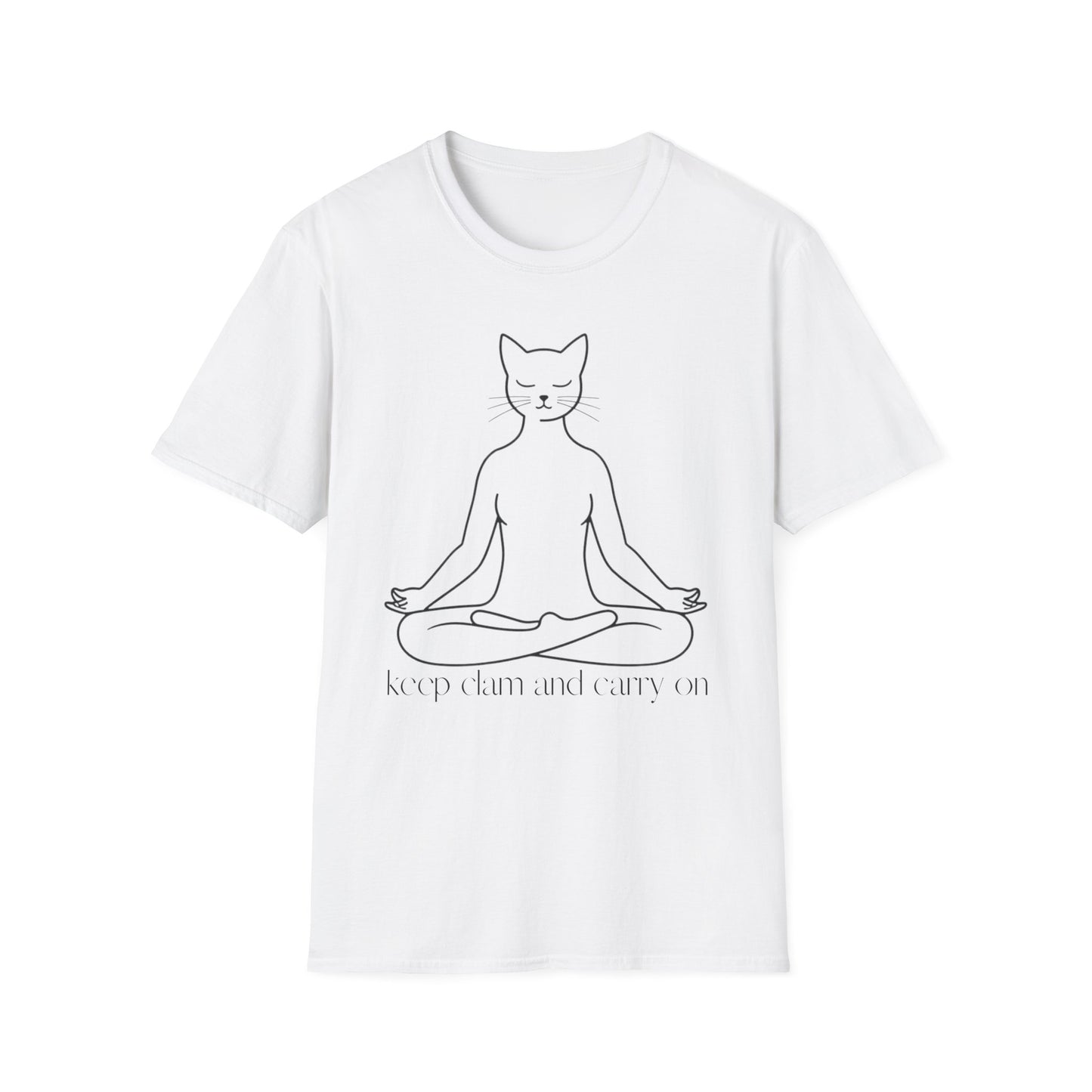 Keep Calm and Carry On graphic t-shirt mockup