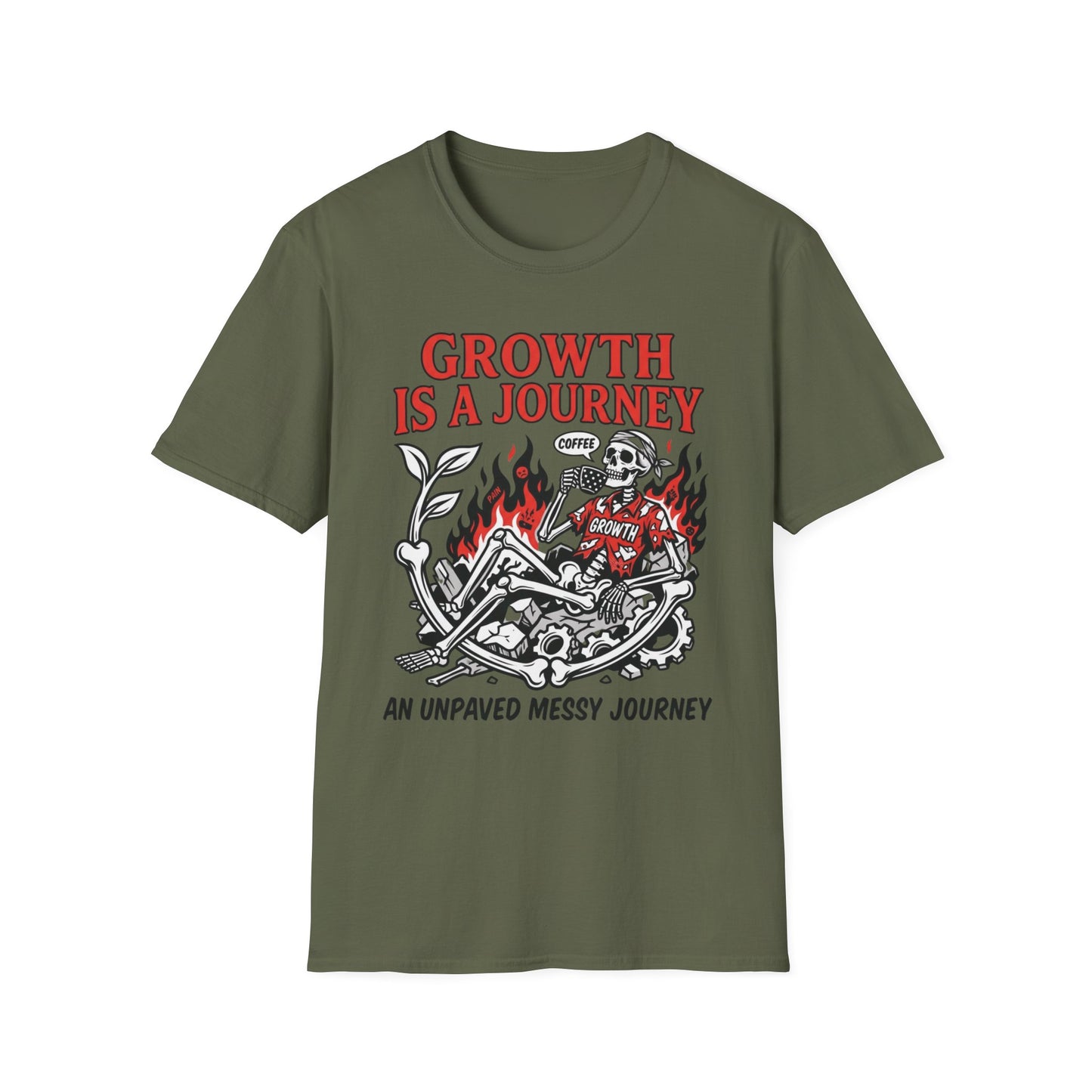 Growth Is a Journey - Flame Edition graphic t-shirt mockup