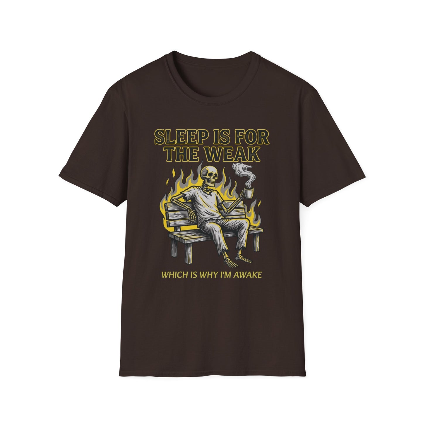 Sleep is for the Weak Which is Why I'm Awake graphic t-shirt mockup