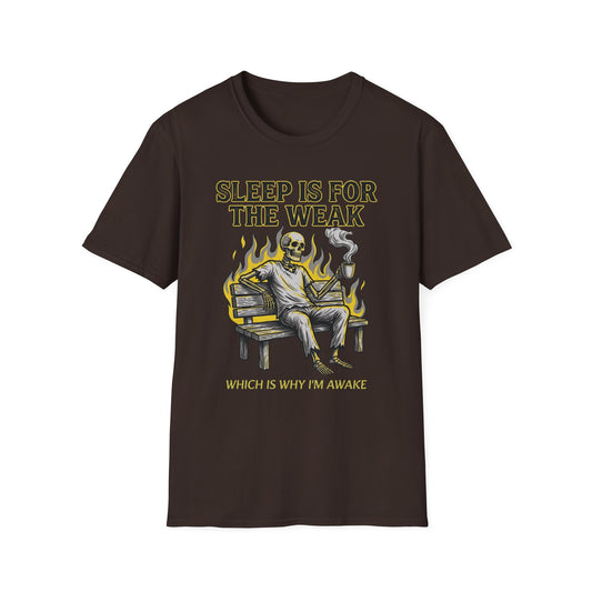 Sleep is for the Weak Which is Why I'm Awake graphic t-shirt mockup