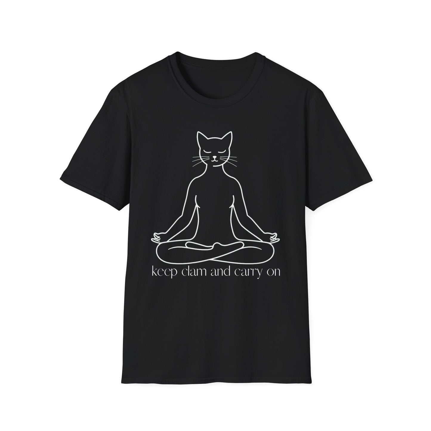 Keep Calm and Carry On graphic t-shirt mockup