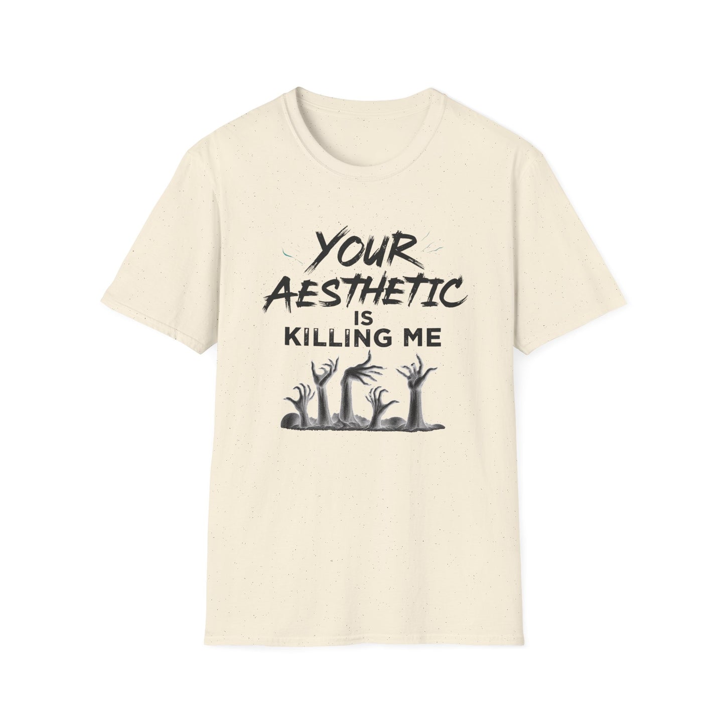 Your Aesthetic Is Killing Me graphic t-shirt mockup