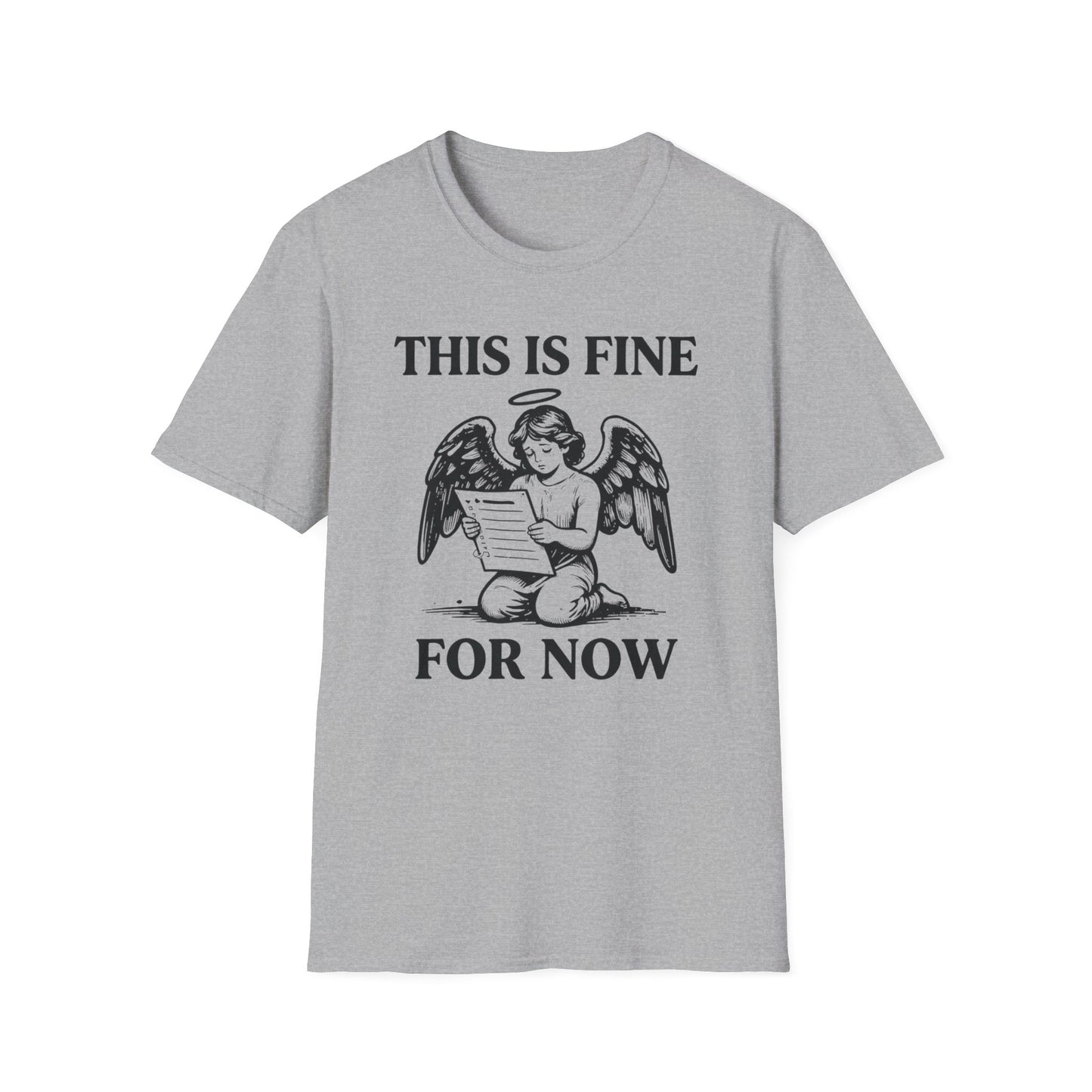 This Is Fine for Now - Line Art Edition graphic t-shirt mockup