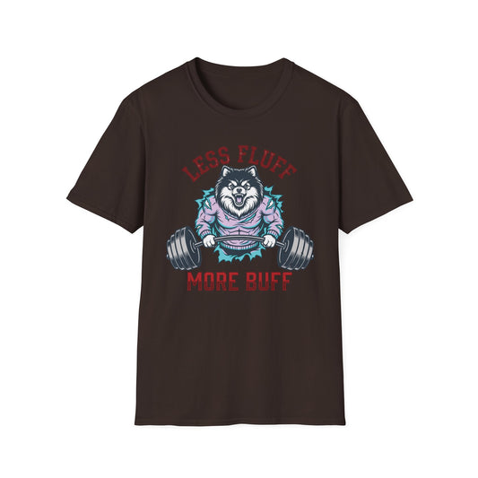 Less Fluff More Buff - Wolf Edition graphic t-shirt mockup
