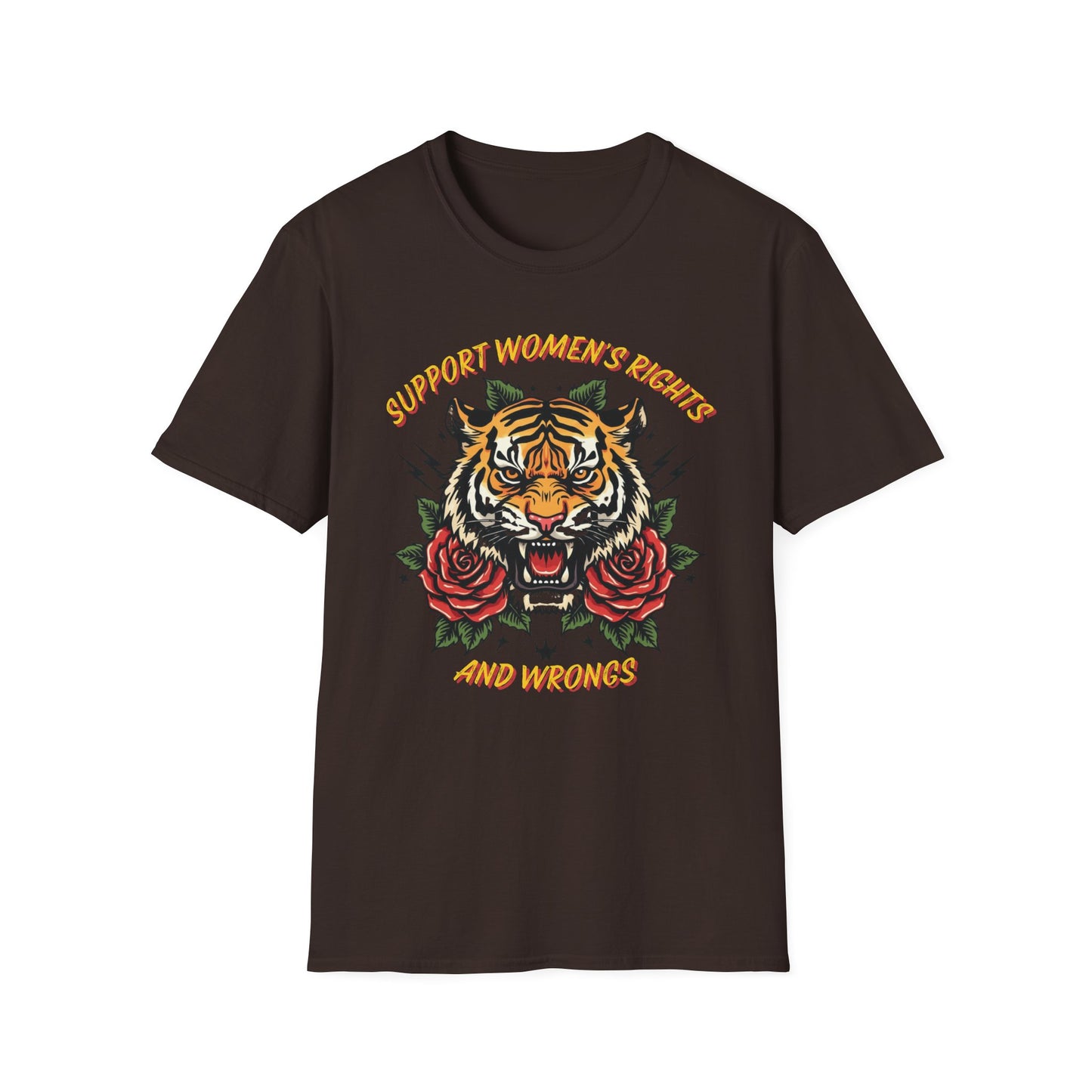 Support Women's Rights and Wrongs graphic t-shirt mockup