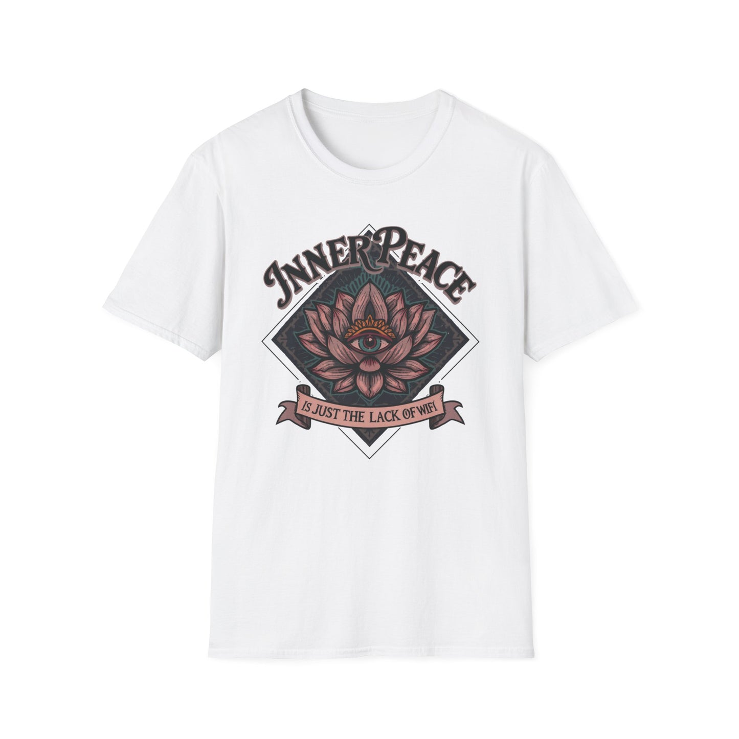 Inner Peace Is Just the Lack of WiFi graphic t-shirt mockup