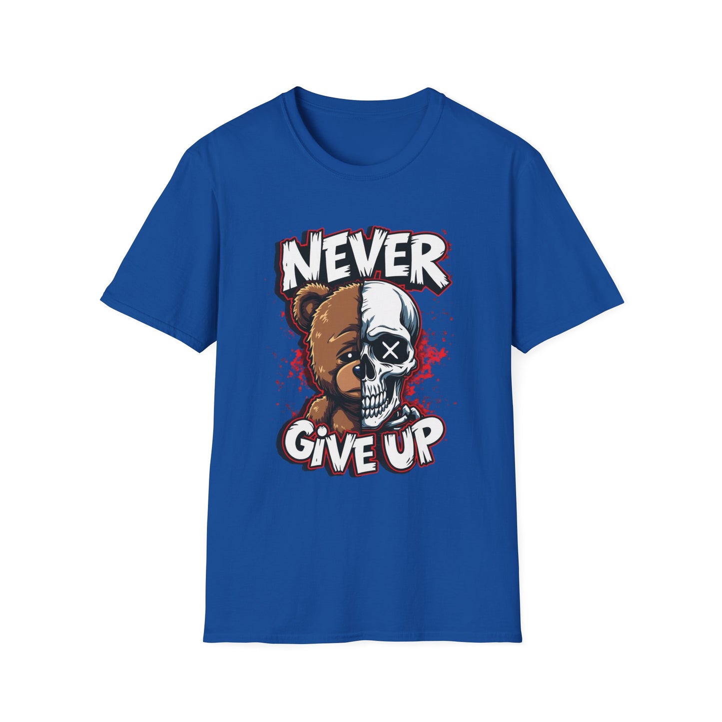 Never Give Up graphic t-shirt mockup