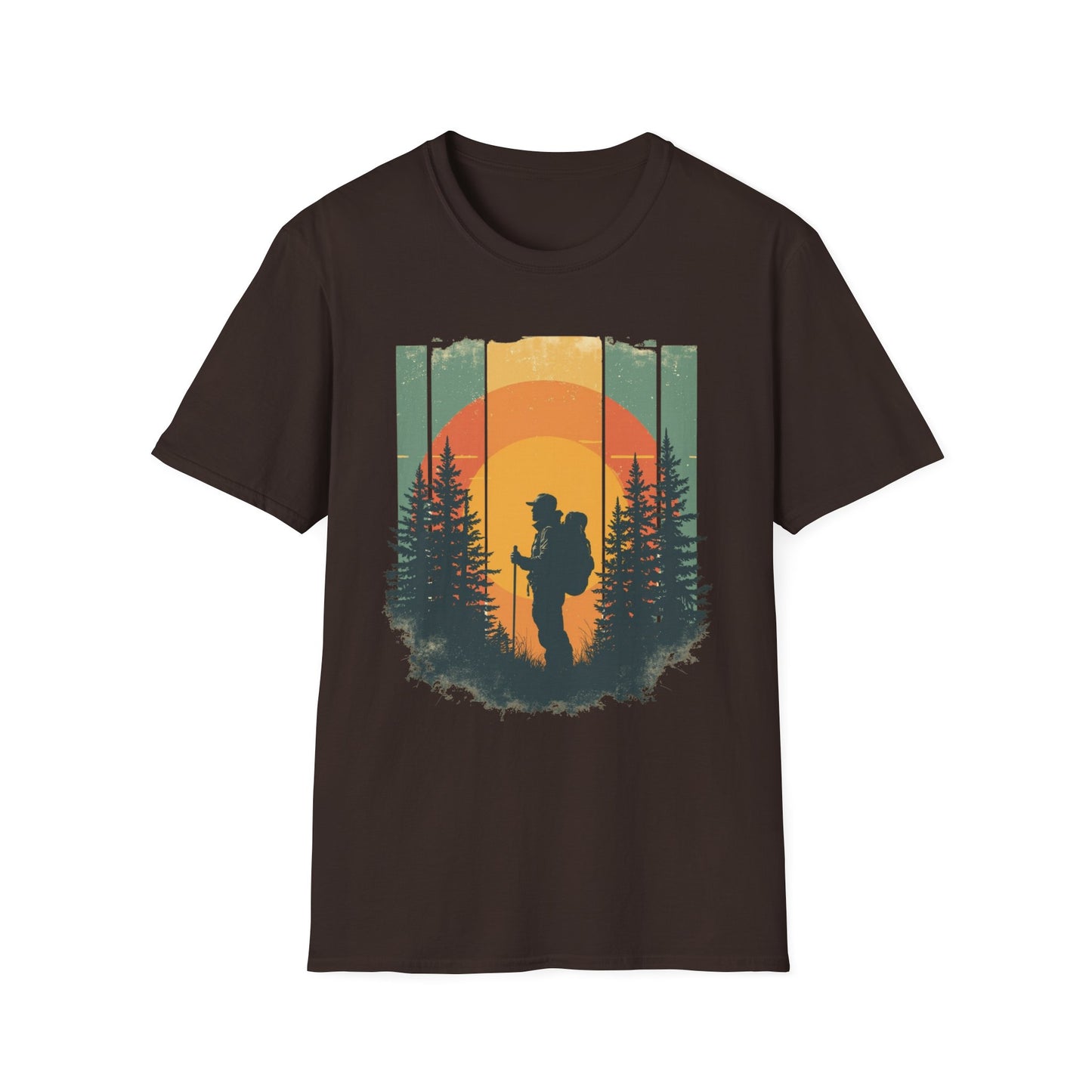 Hiking in Forest graphic t-shirt mockup