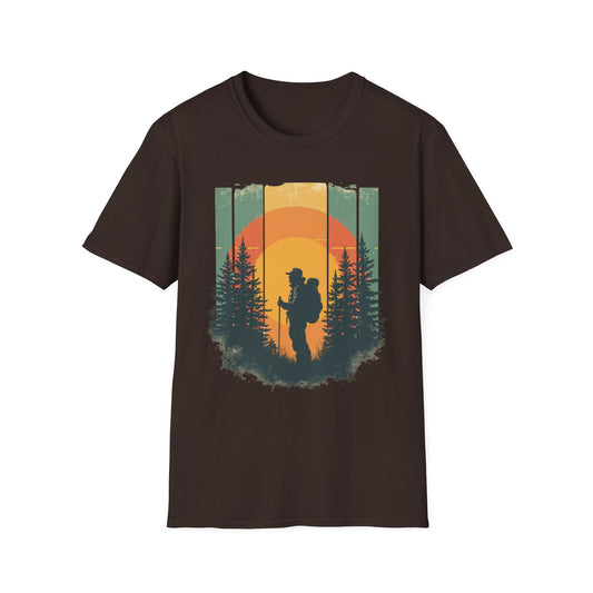 Hiking in Forest graphic t-shirt mockup