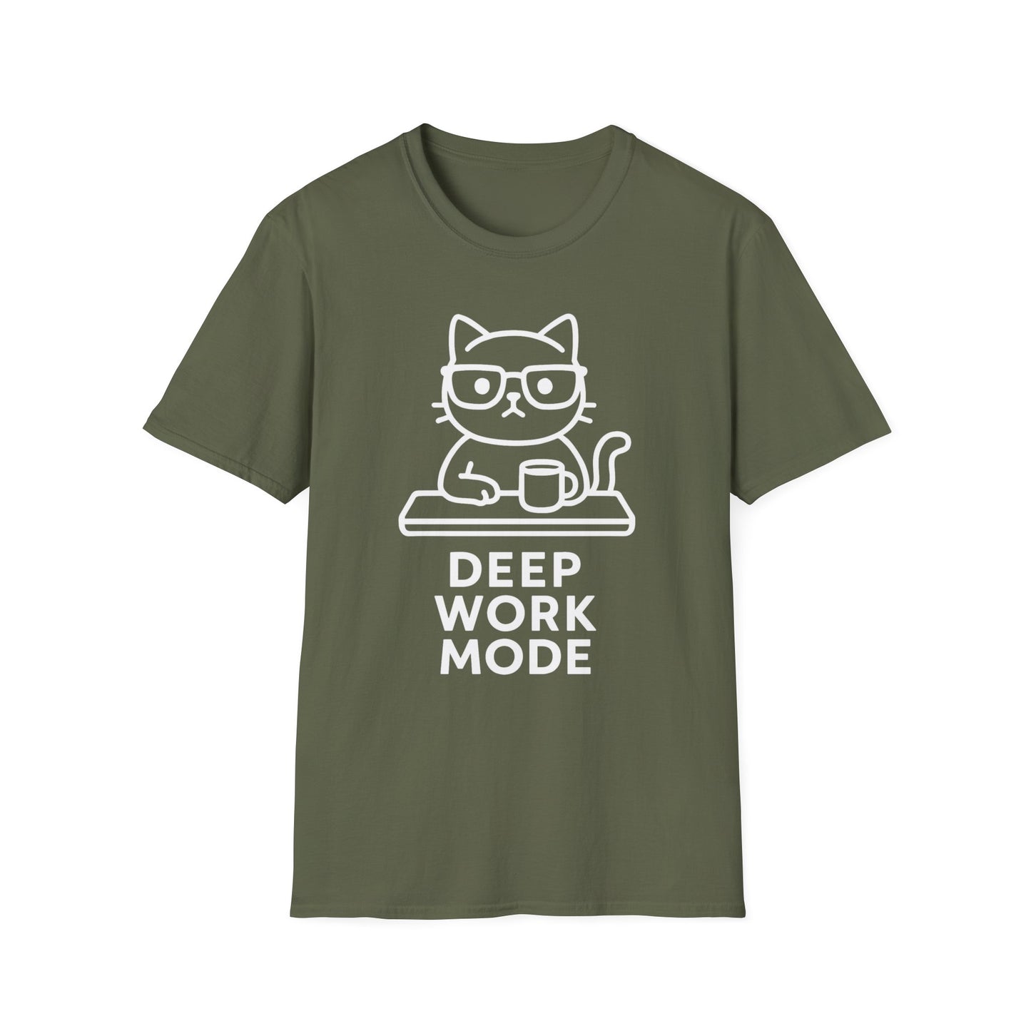 Deep Work Mode graphic t-shirt mockup