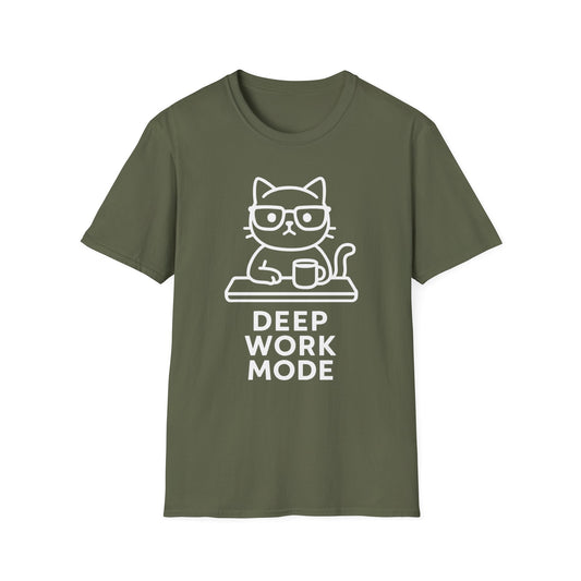 Deep Work Mode graphic t-shirt mockup