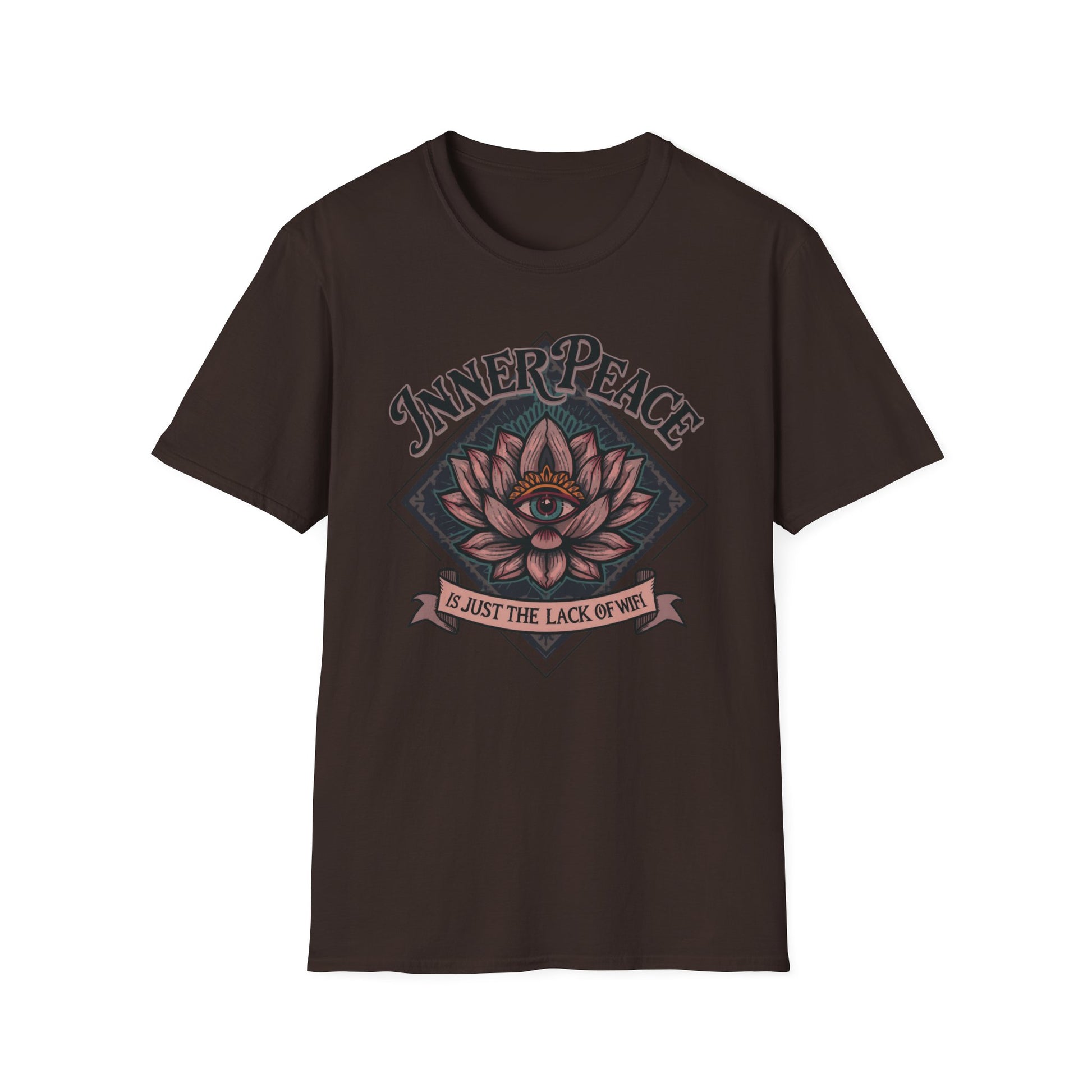 Inner Peace Is Just the Lack of WiFi graphic t-shirt mockup