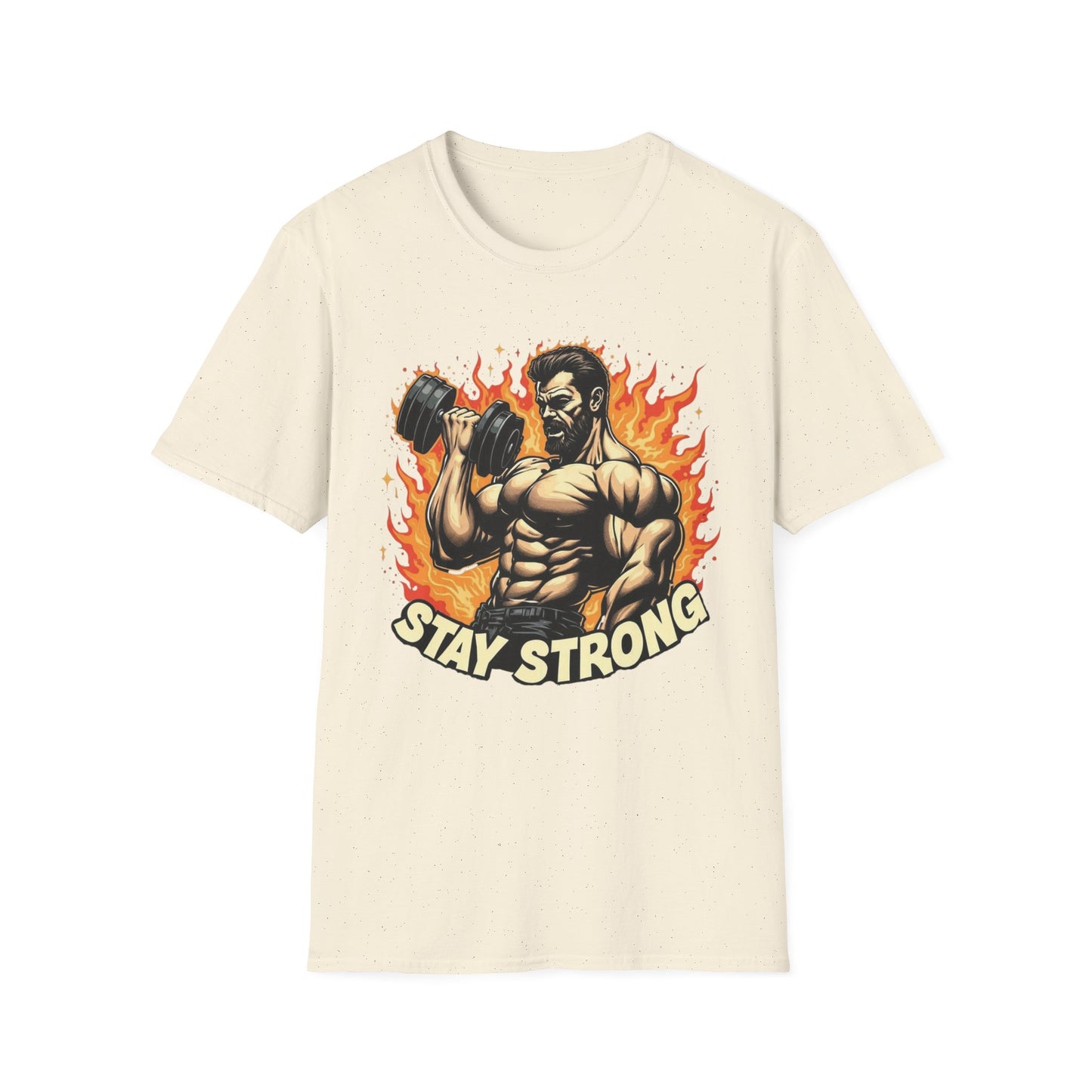 Stay Strong - Flame Cat graphic t-shirt mockup