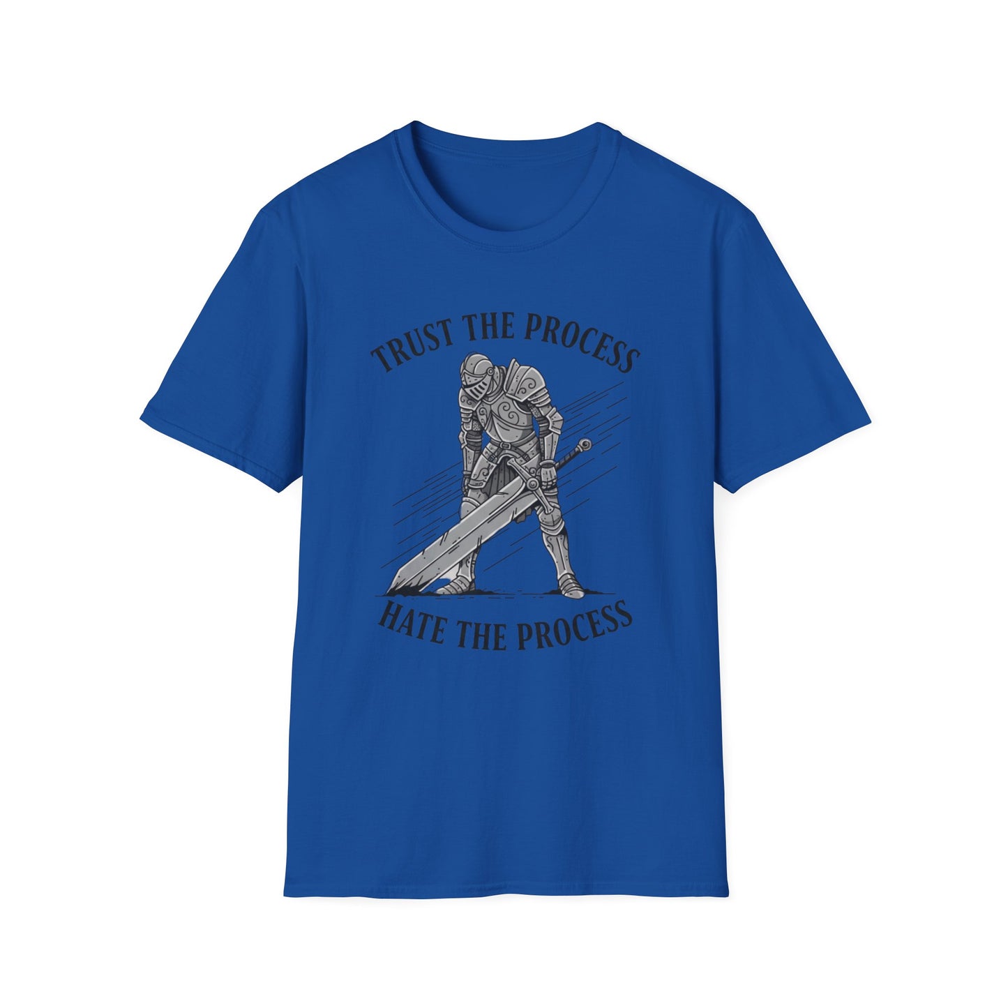 Trust the Process, Hate the Process graphic t-shirt mockup