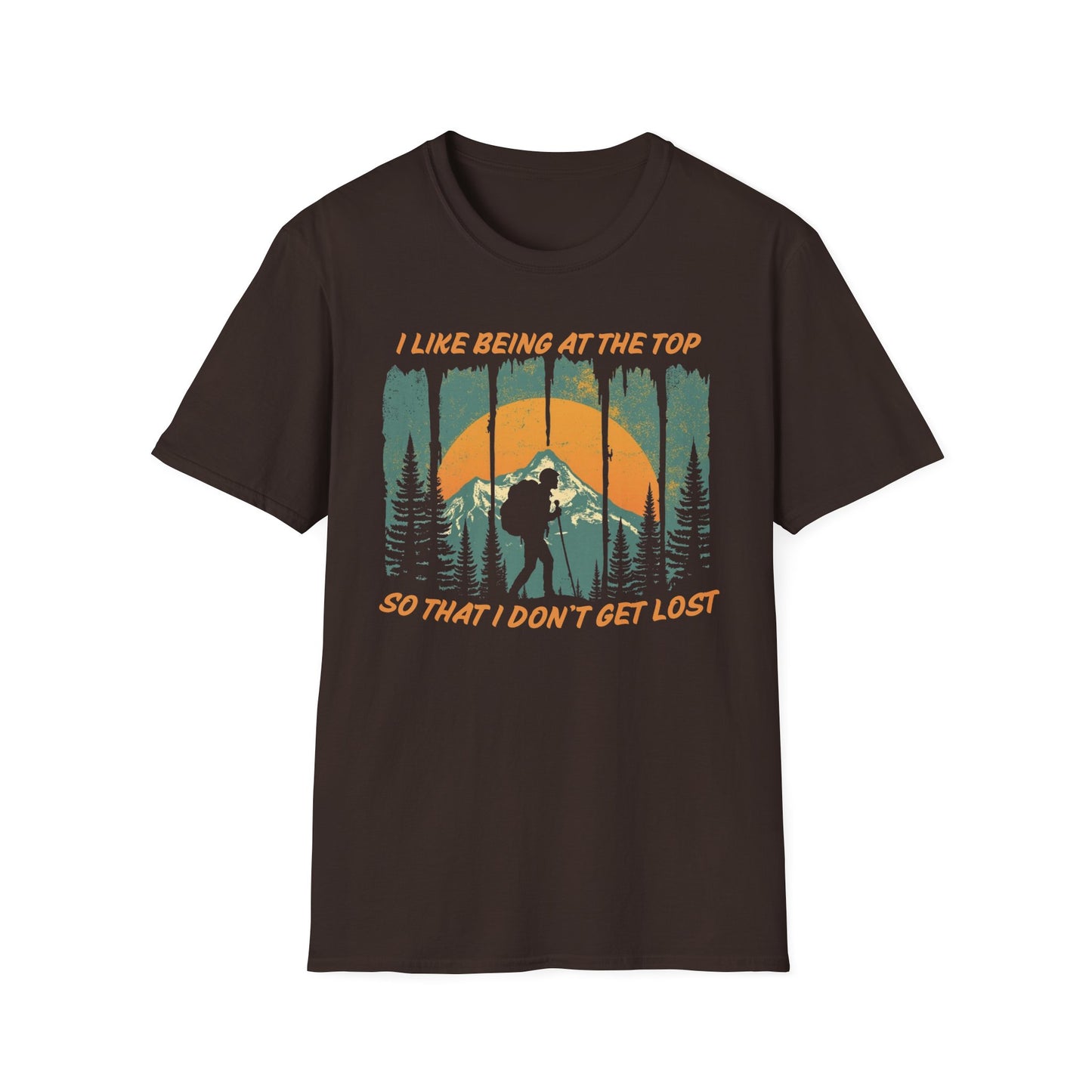 I Like the Top So I Don't Get Lost graphic t-shirt mockup