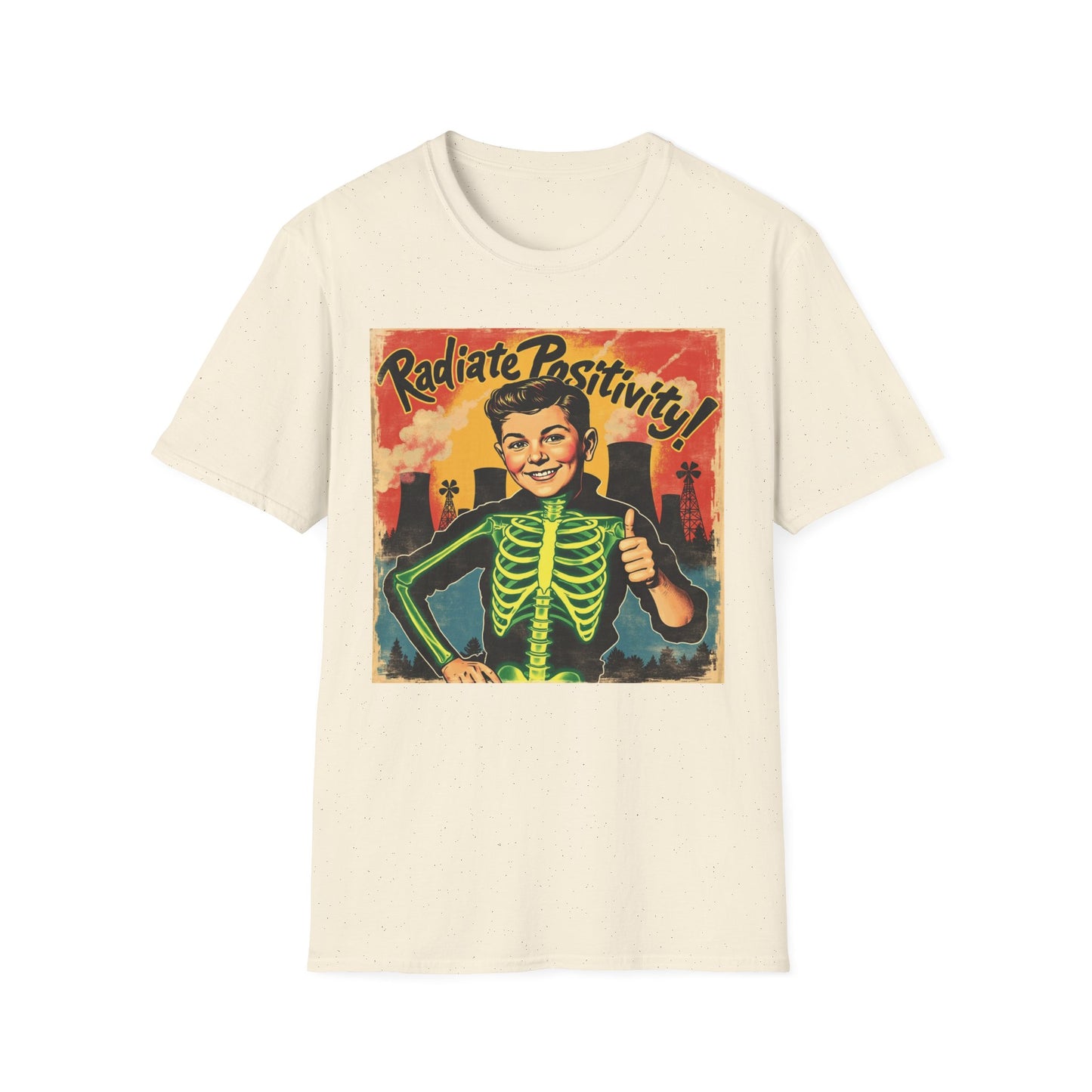 Radiating Positivity - Skeleton Edition graphic t-shirt mockup