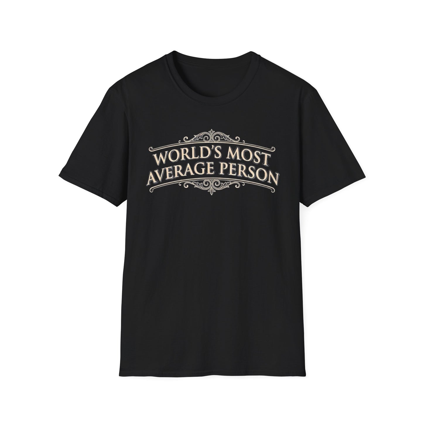 World's Most Average Person graphic t-shirt mockup