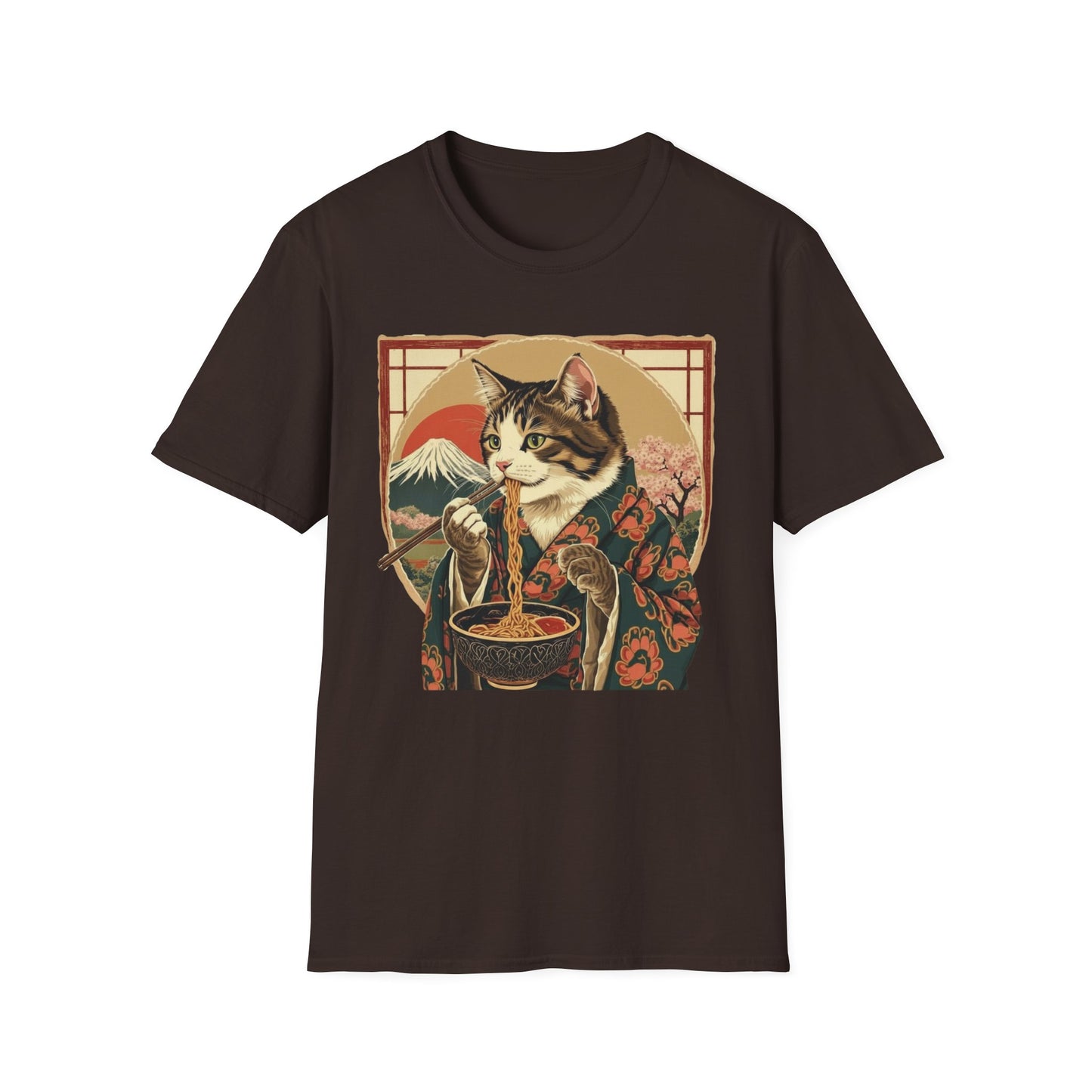 Ramen Cat Again - Repeat Edition graphic t-shirt mockup