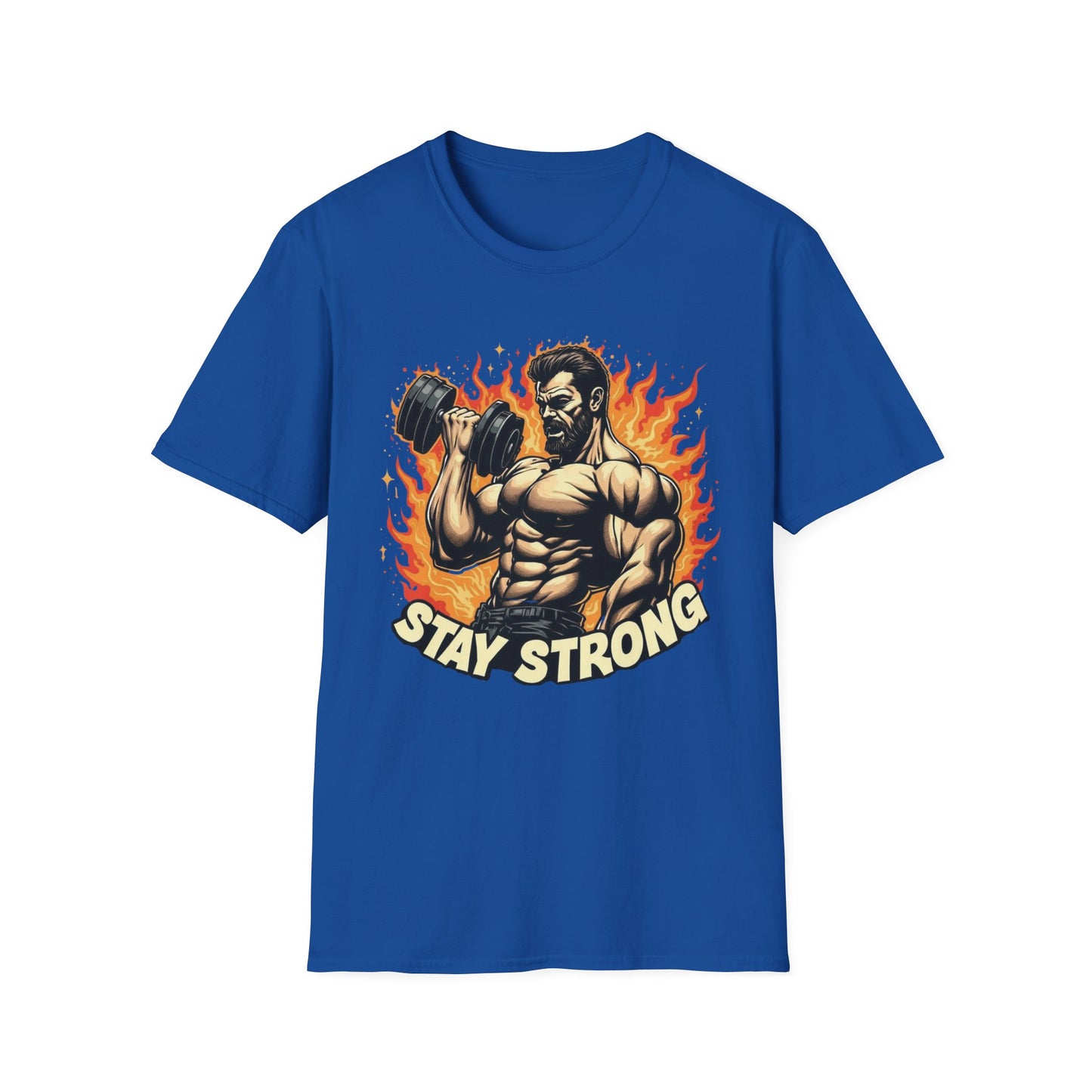 Stay Strong - Flame Cat graphic t-shirt mockup