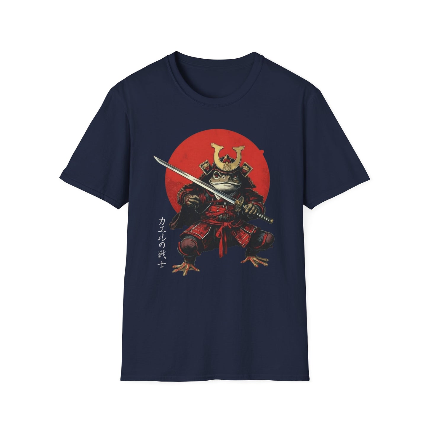 Japanese Frog Warrior graphic t-shirt mockup