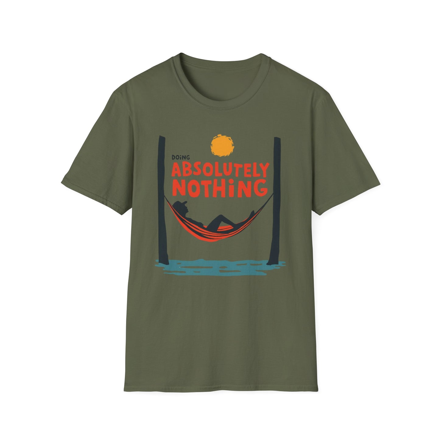 Doing Absolutely Nothing graphic t-shirt mockup