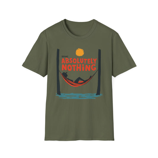Doing Absolutely Nothing graphic t-shirt mockup