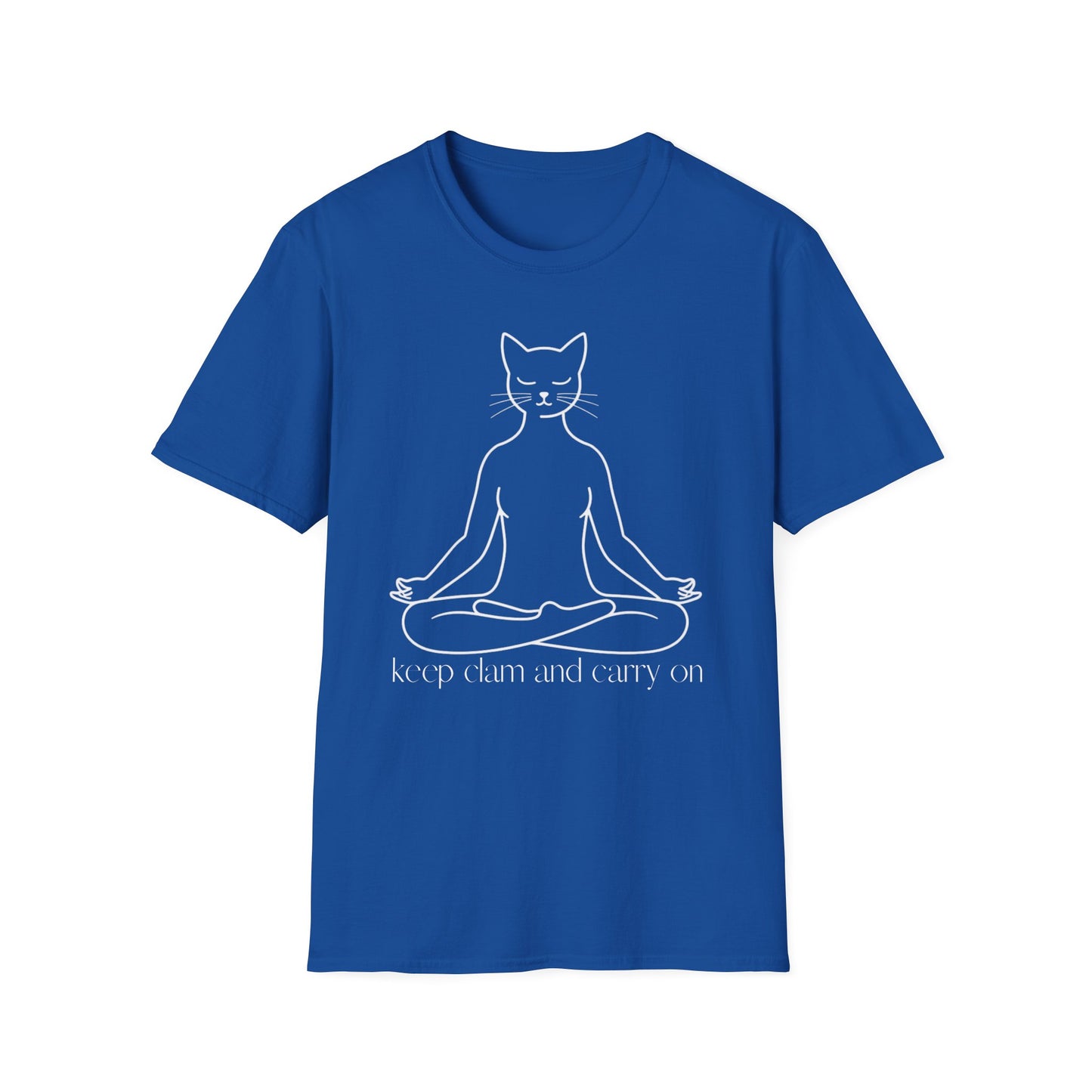 Keep Calm and Carry On graphic t-shirt mockup