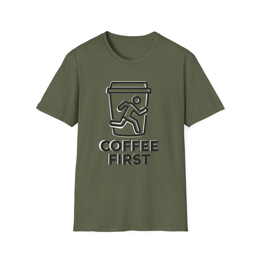 Coffee First graphic t-shirt mockup