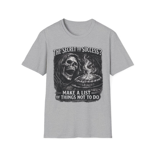 The Secret of Success: Things Not to Do graphic t-shirt mockup