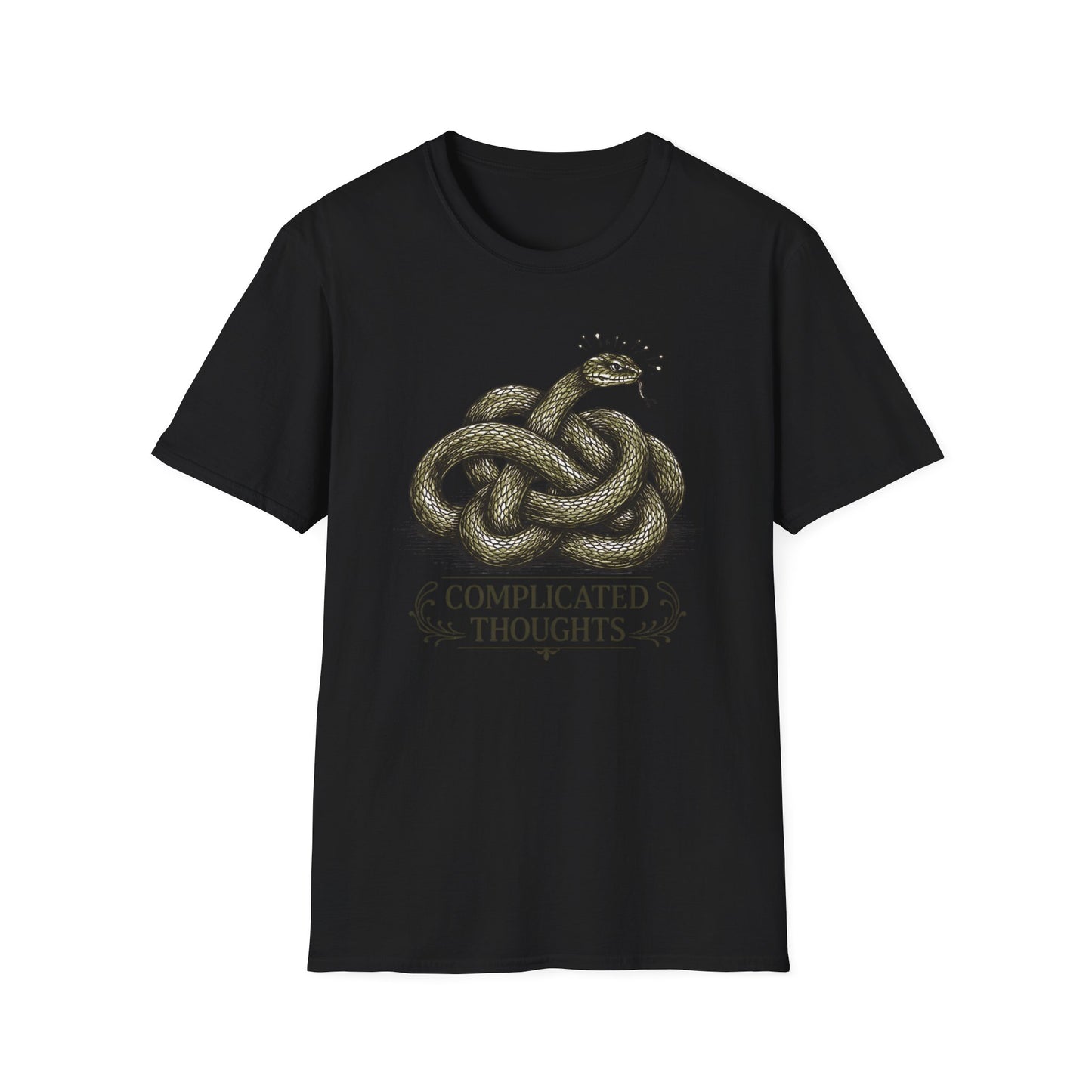 Complicated Thoughts graphic t-shirt mockup