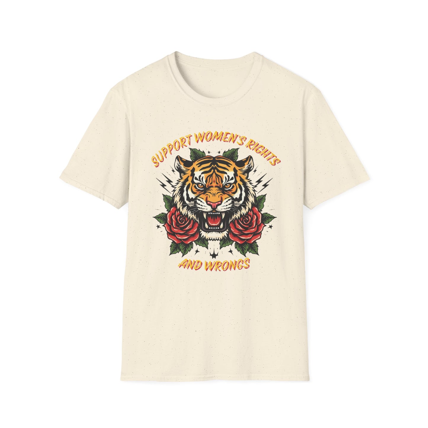 Support Women's Rights and Wrongs graphic t-shirt mockup