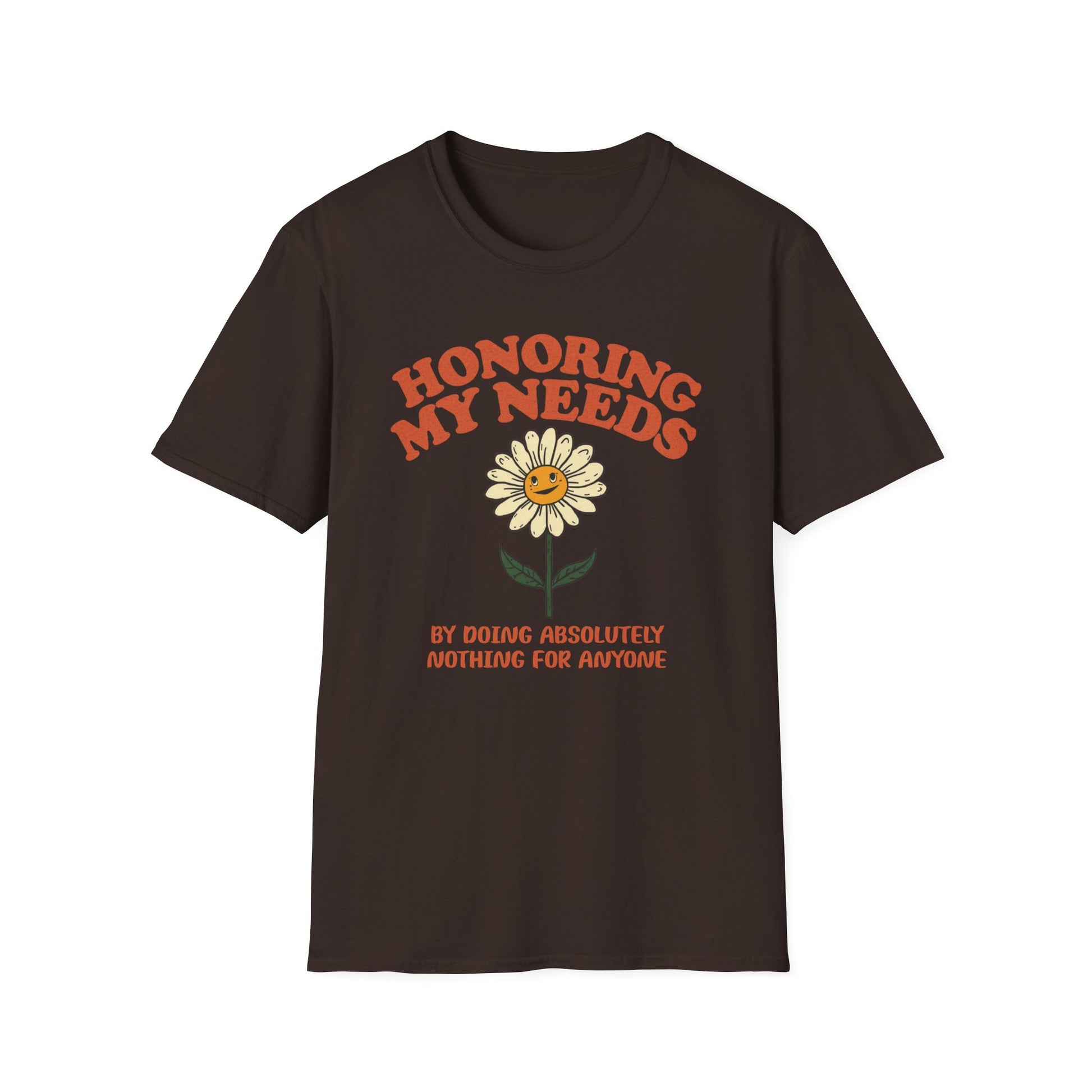 Honoring My Needs by Doing Nothing graphic t-shirt mockup