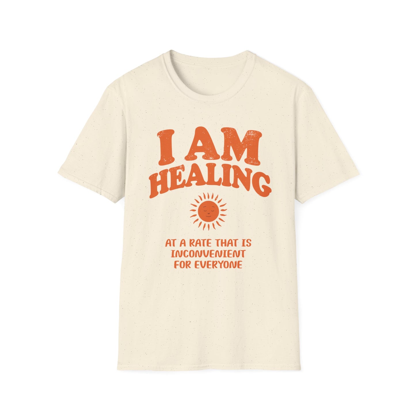 Healing at an Inconvenient Rate graphic t-shirt mockup
