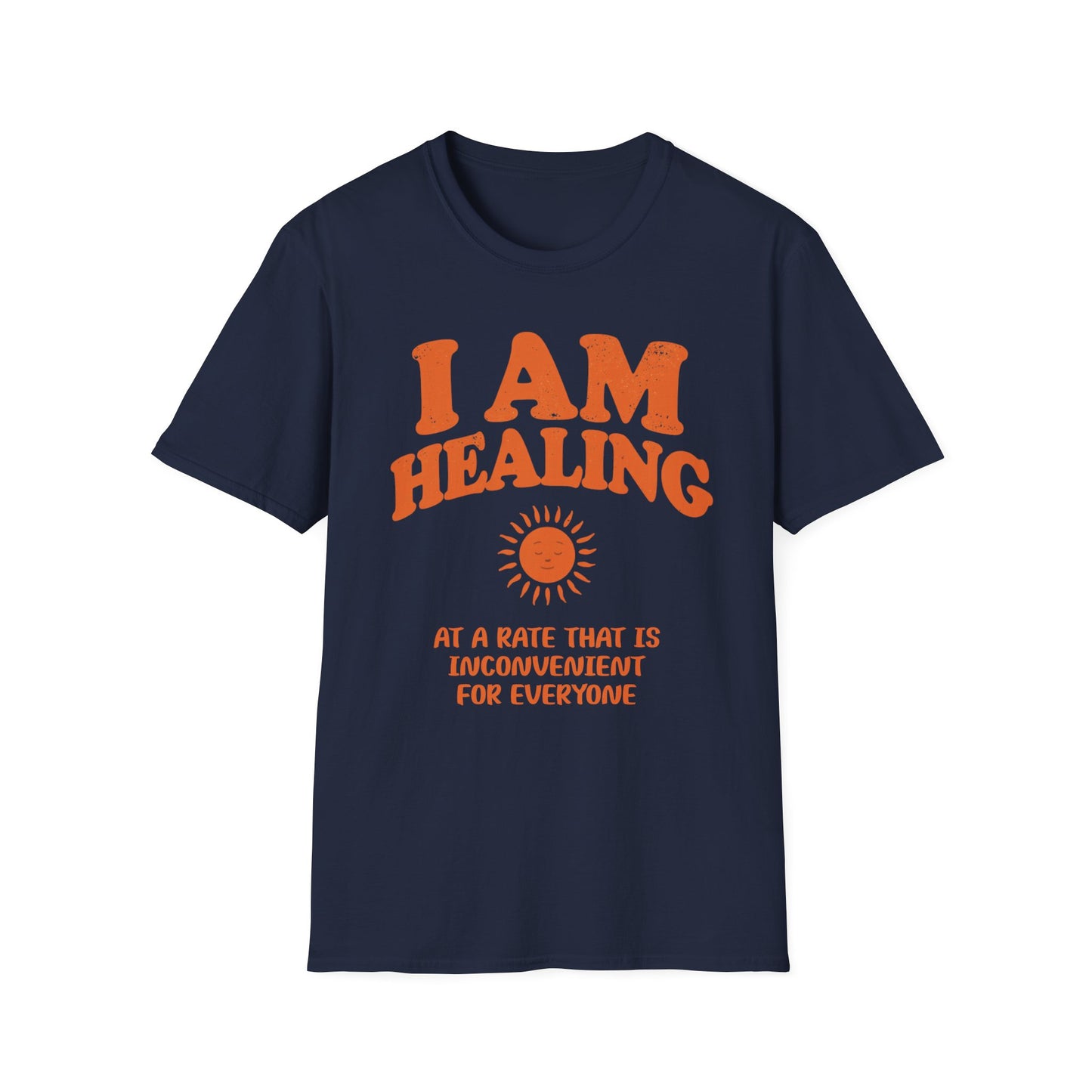 Healing at an Inconvenient Rate graphic t-shirt mockup