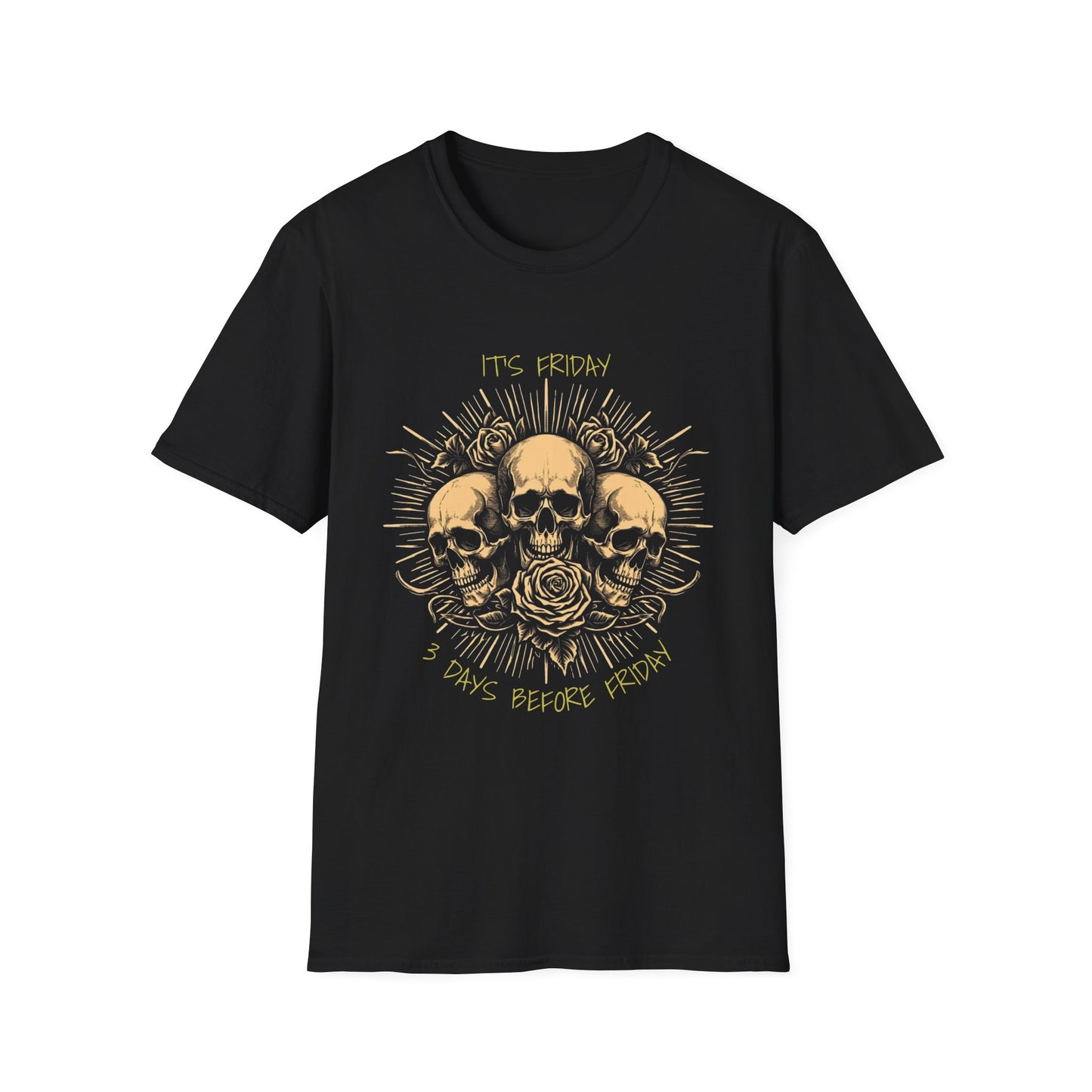 It's Friday, Three Days Before Monday graphic t-shirt mockup