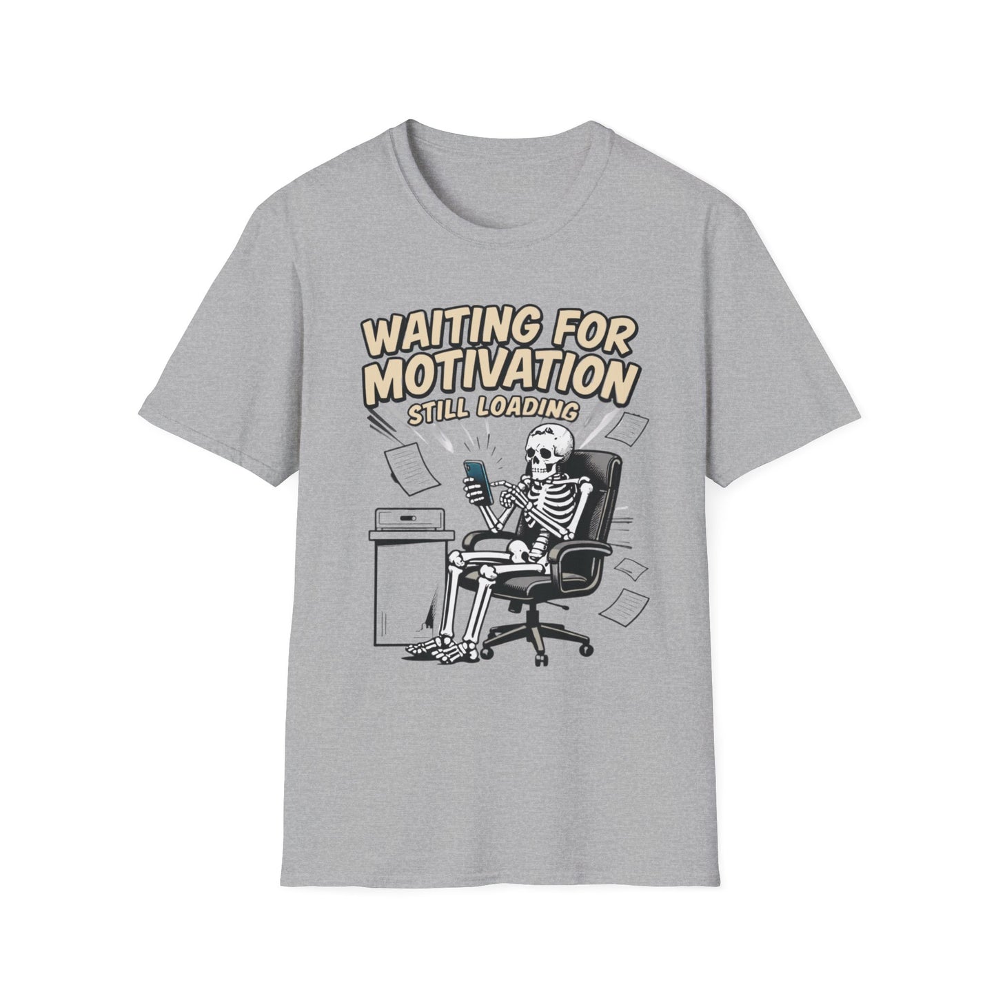 Waiting for Motivation... Still Loading graphic t-shirt mockup