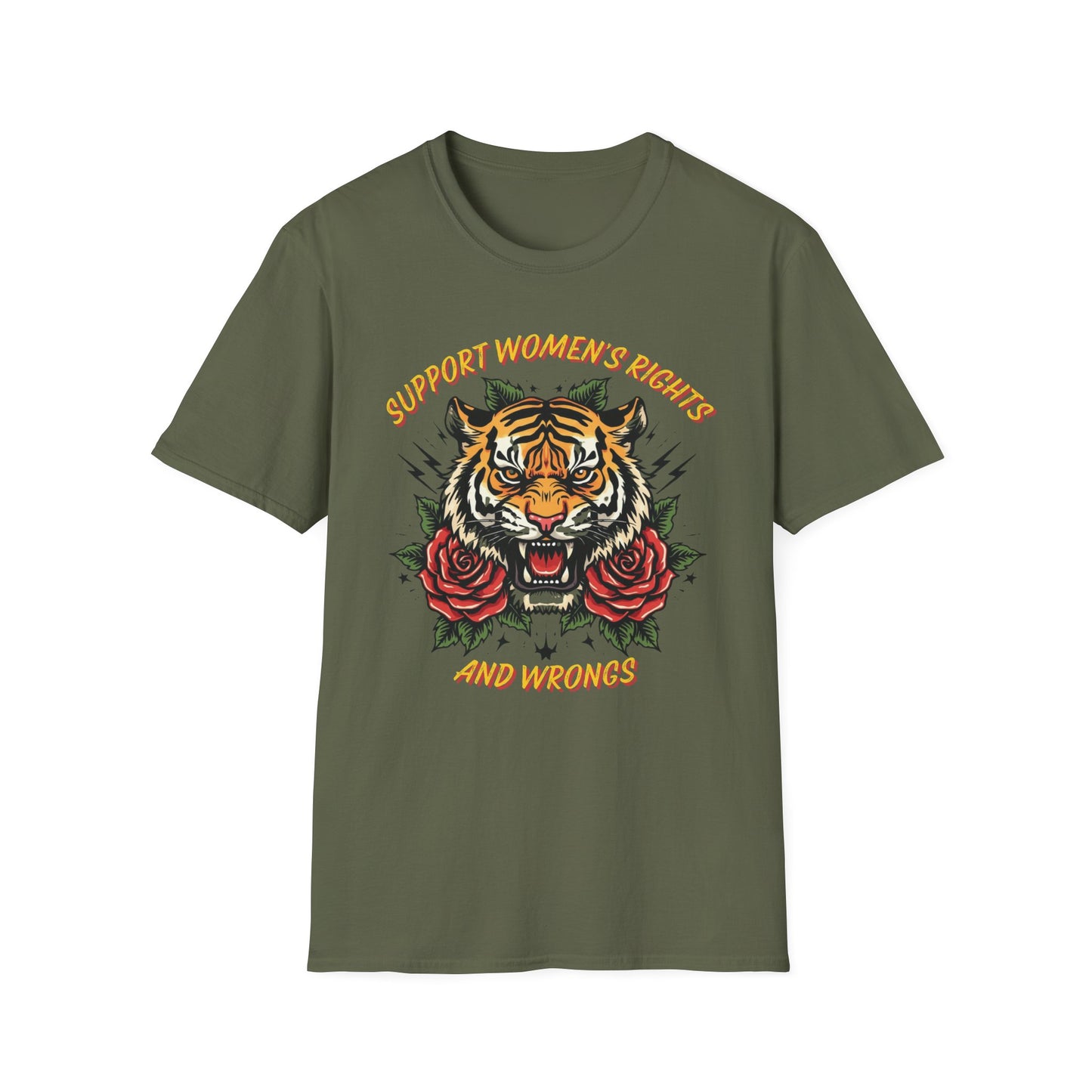 Support Women's Rights and Wrongs graphic t-shirt mockup