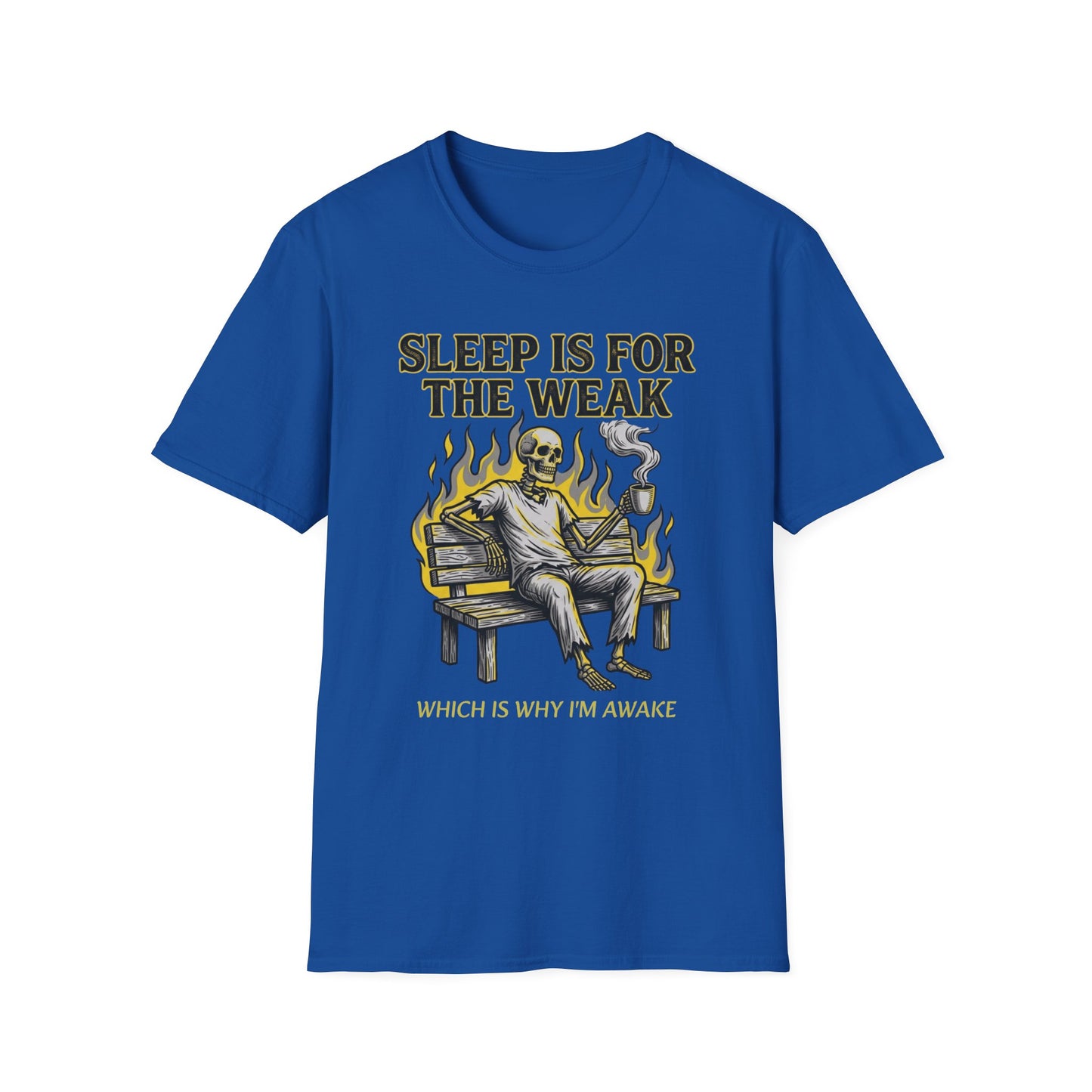 Sleep is for the Weak Which is Why I'm Awake graphic t-shirt mockup